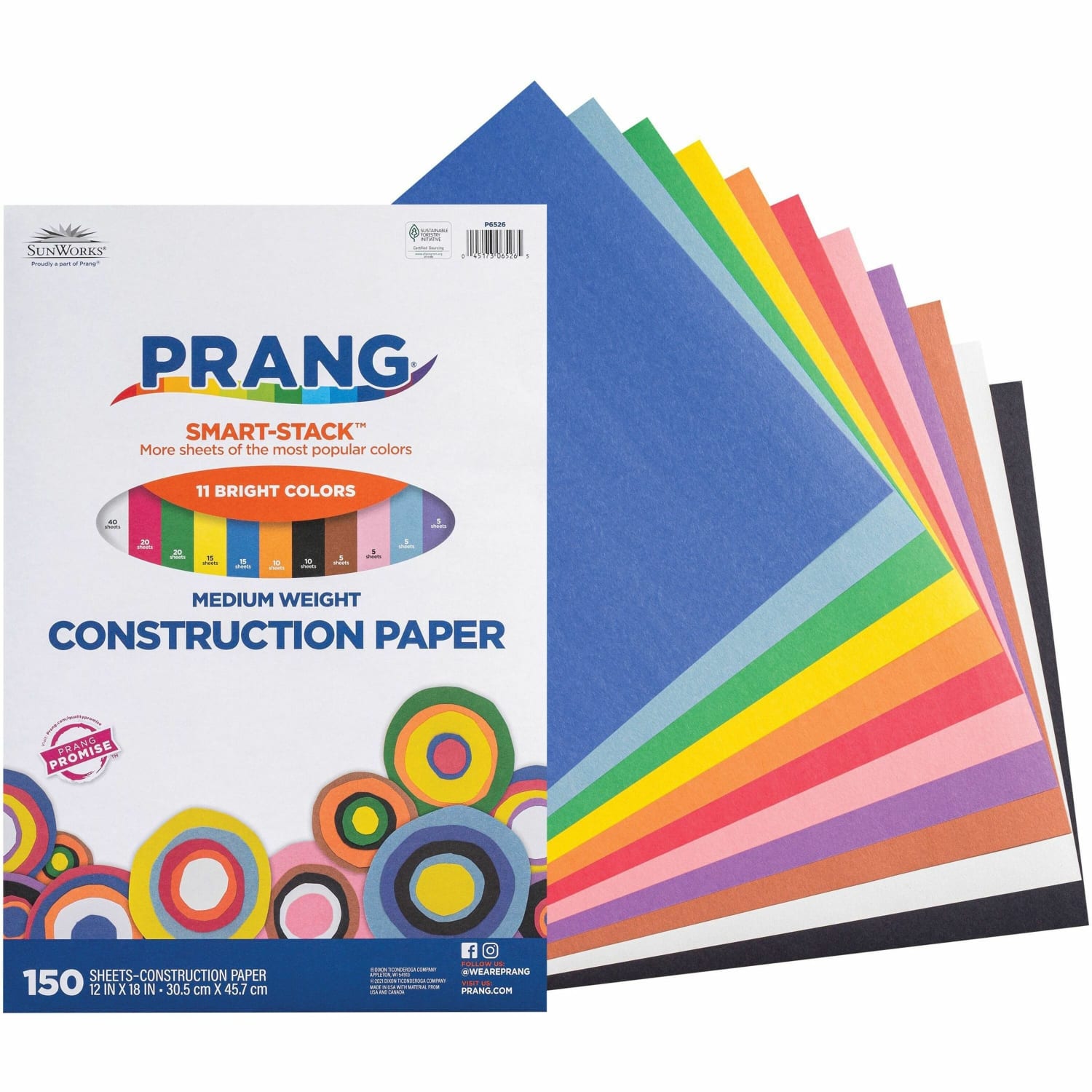 Prang Smart-Stack Heavyweight Construction Paper, 12in x 18in, Assorted, Pack Of 150 - Image 3