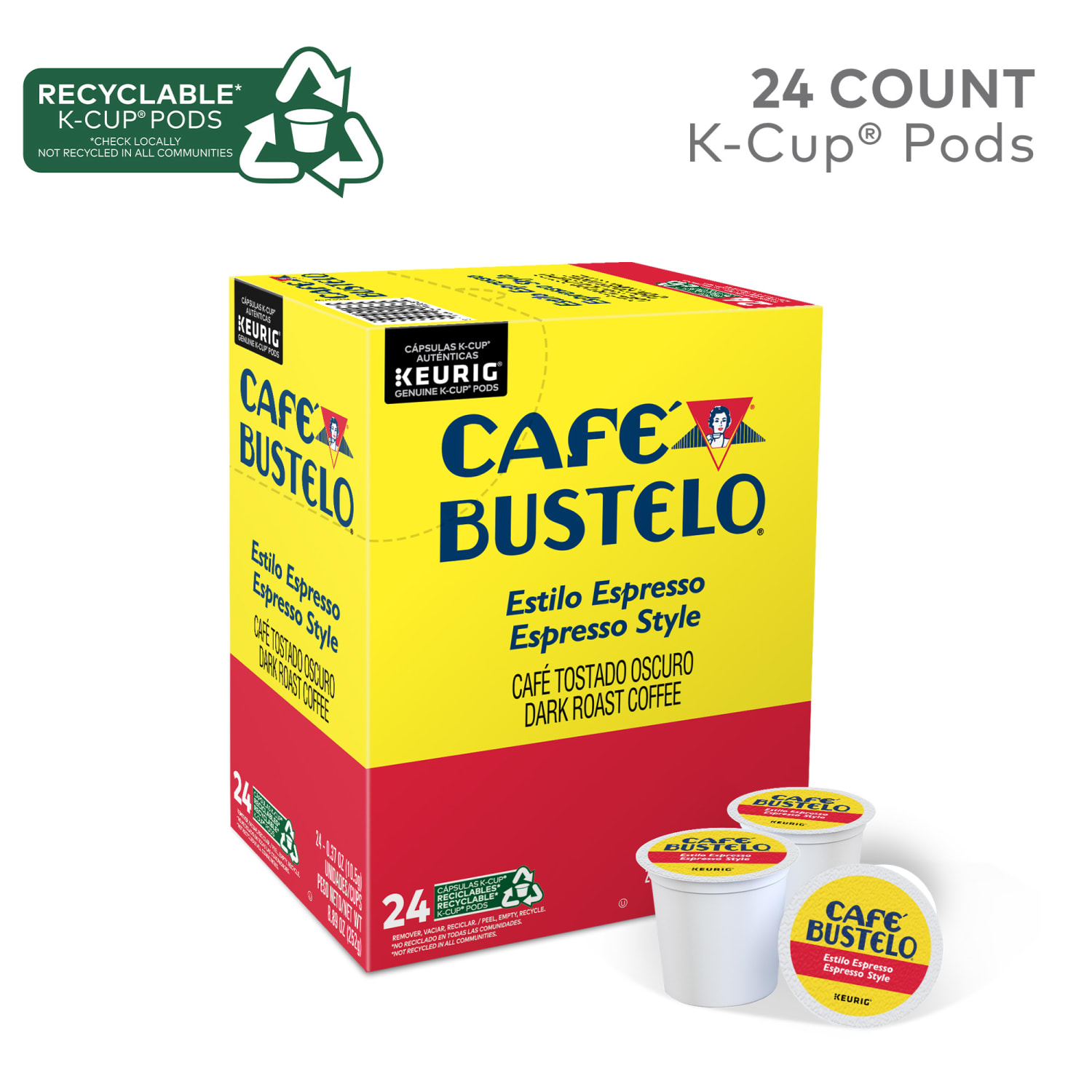 Cafe Bustelo Single-Serve Coffee K-Cup Pods, Espresso Roast, Carton Of 24 - Image 3