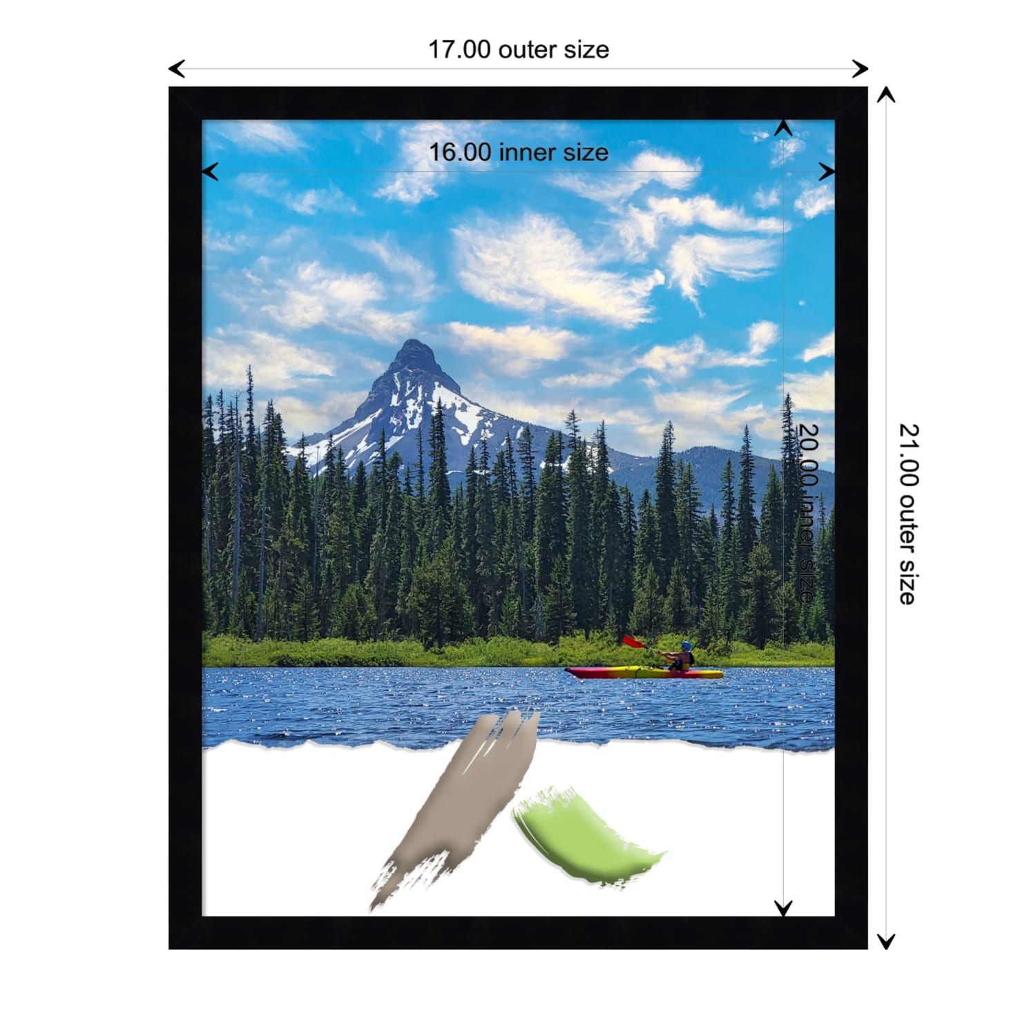 Amanti Art Wood Picture Frame, Opening Size 16in x 20in, 17in x 21in, Svelte Noir Black - Image 5