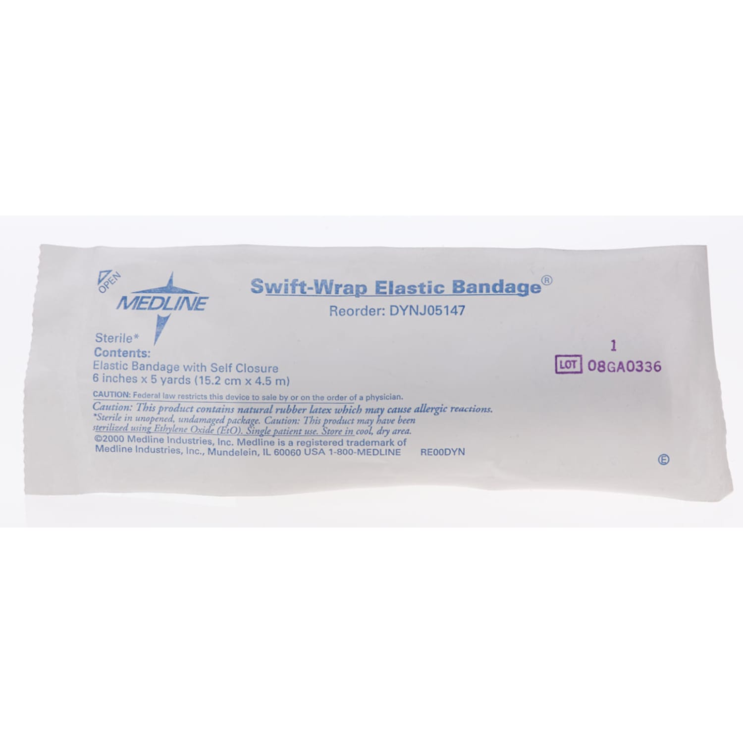 Medline Swift-Wrap Sterile Elastic Bandages, 6in x 5 Yd., White, Pack Of 20