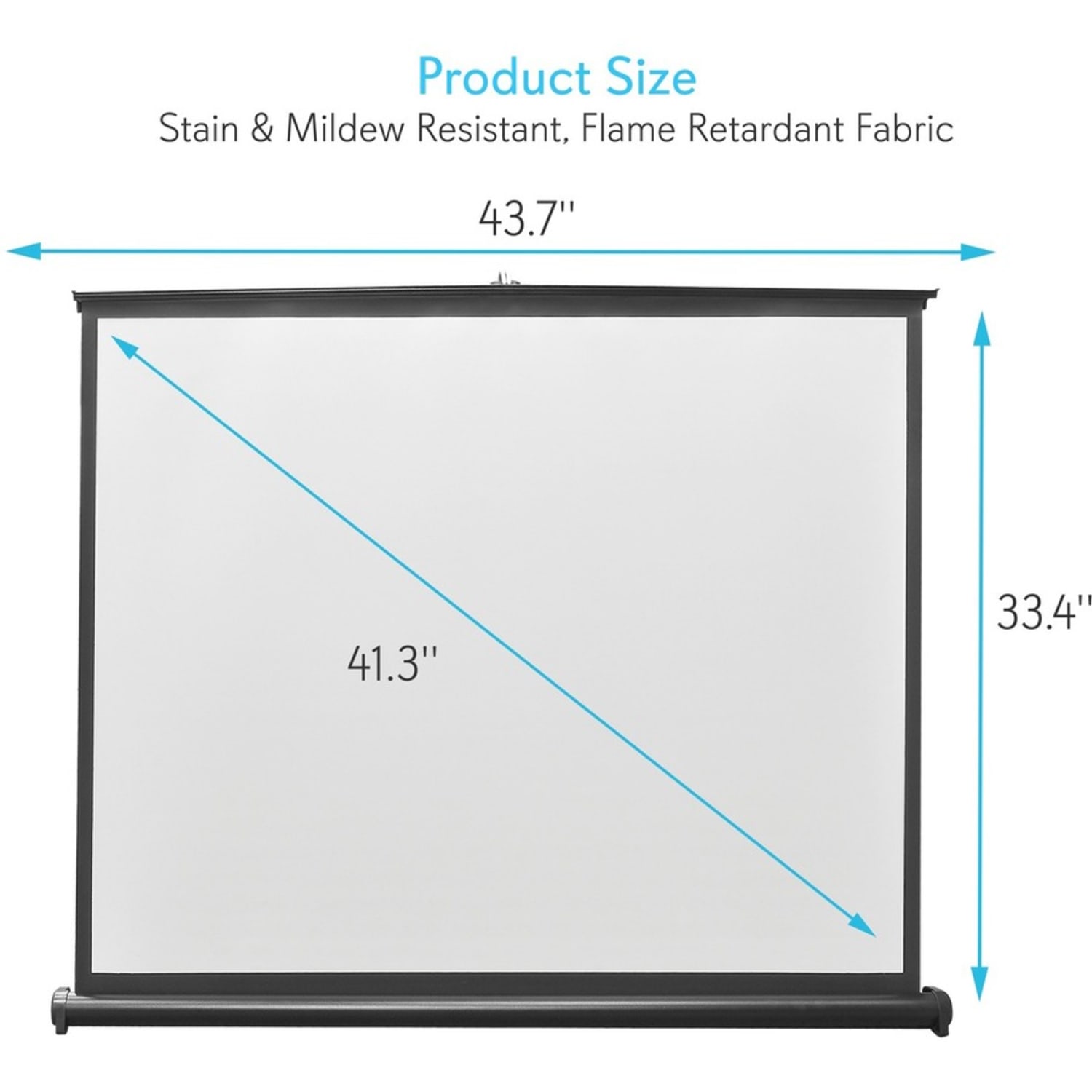 Pyle 50in Manual Projection Screen - 16:9 - Matte White - 30in Height x 40in Width - Floor Mount, Tabletop - Image 4