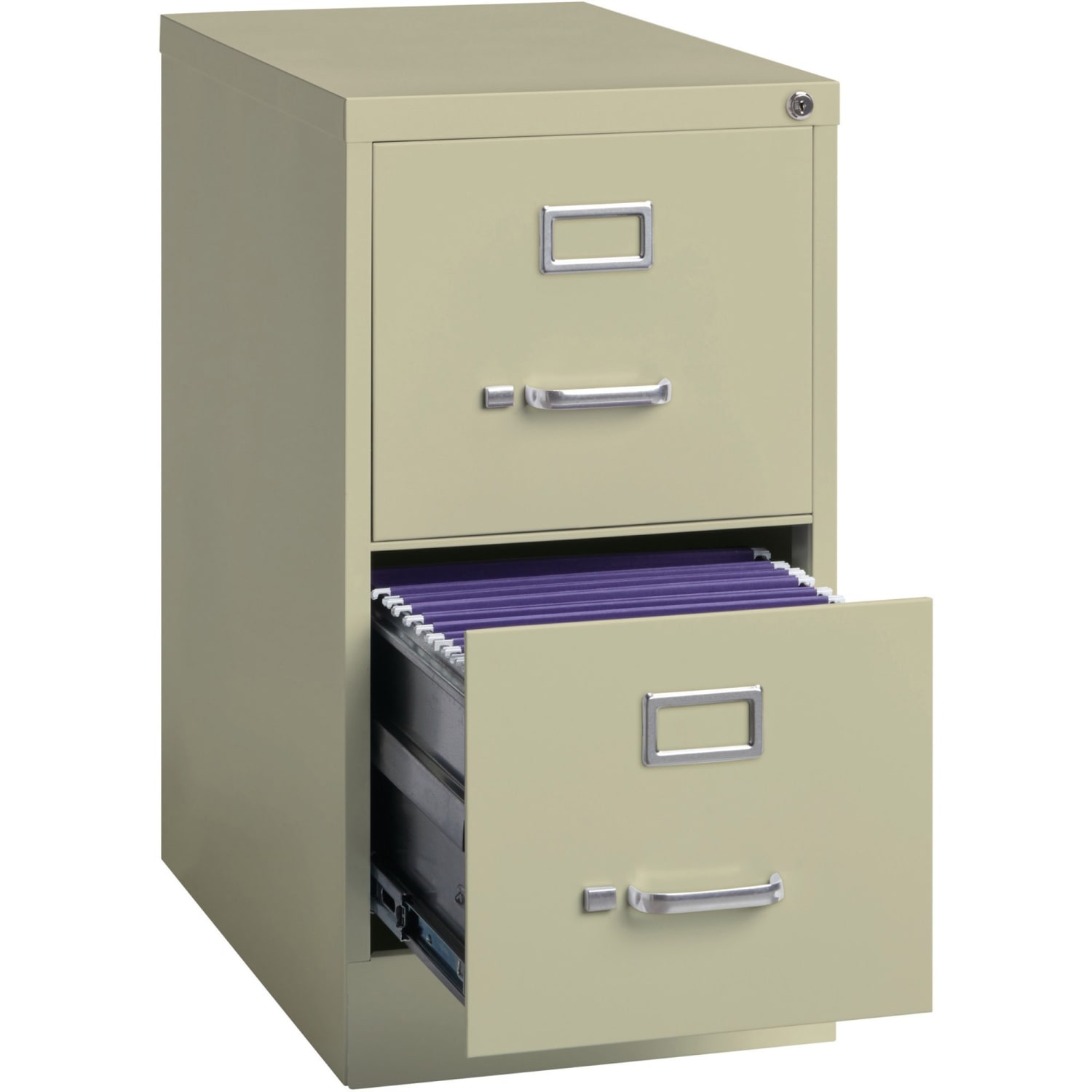 Lorell Fortress 22inD Vertical 2-Drawer Letter-Size File Cabinet, Putty - Image 4