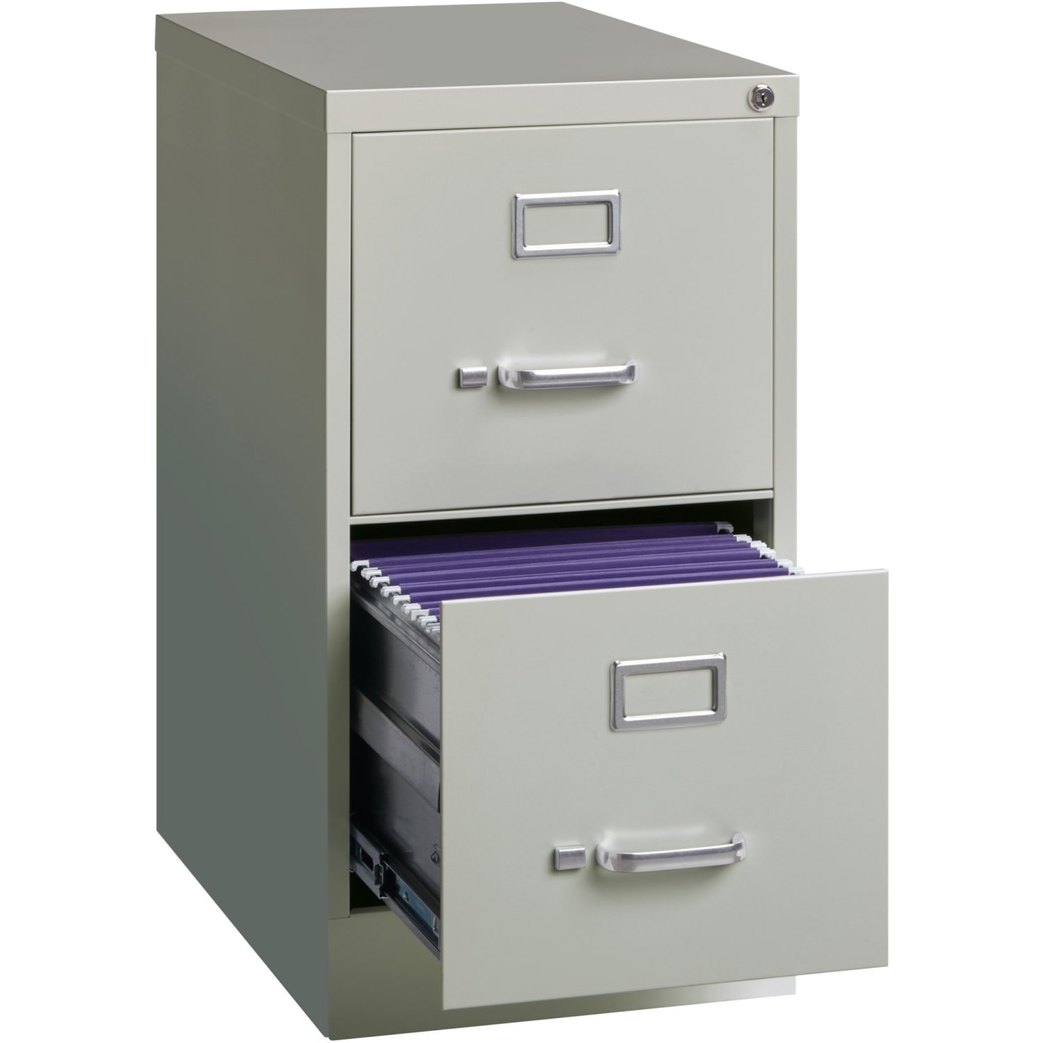 Lorell Fortress 22inD Vertical 2-Drawer Letter-Size File Cabinet, Light Gray - Image 5