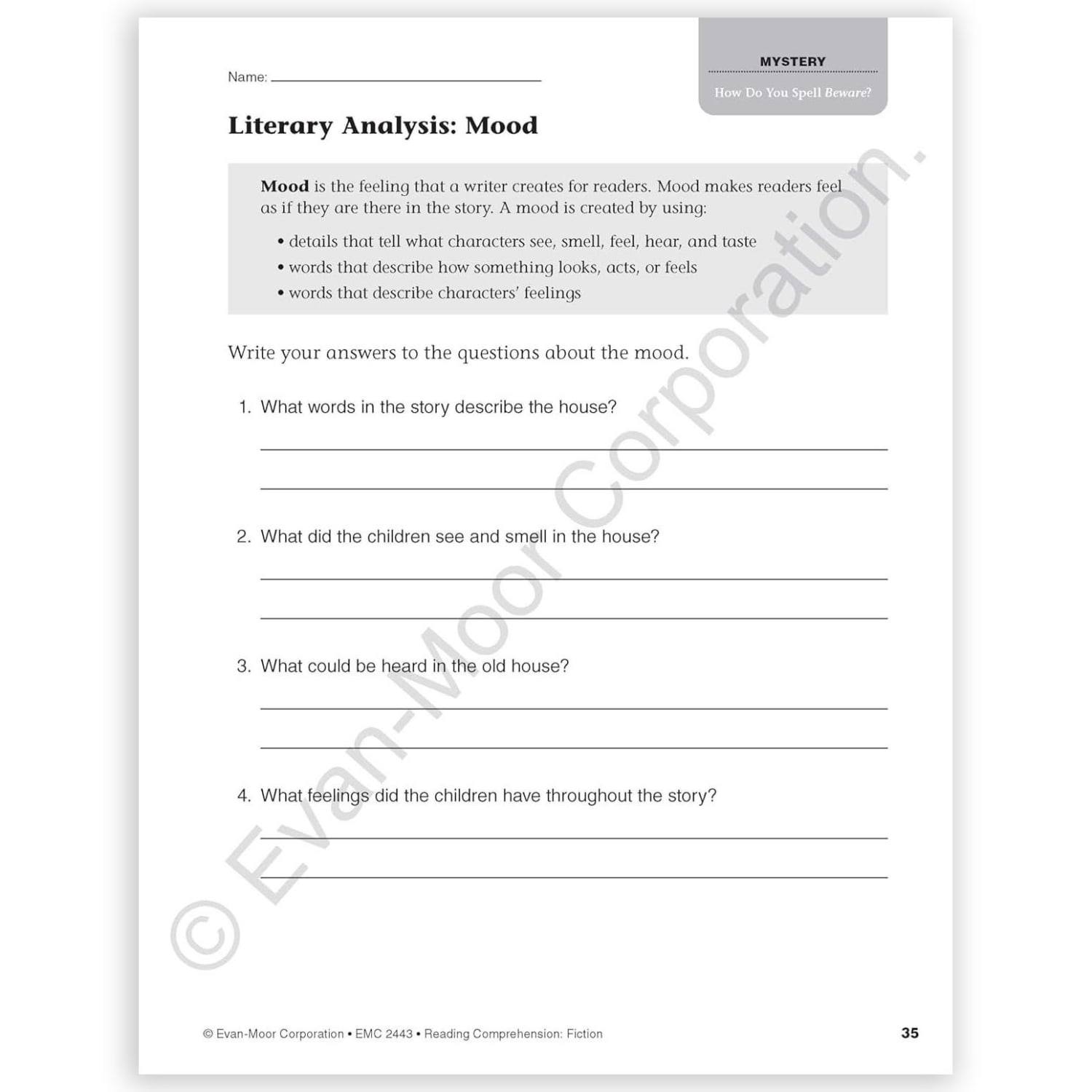 Evan-Moor Educational Publishers Reading Comprehension: Fiction, Grade 3 - Image 6