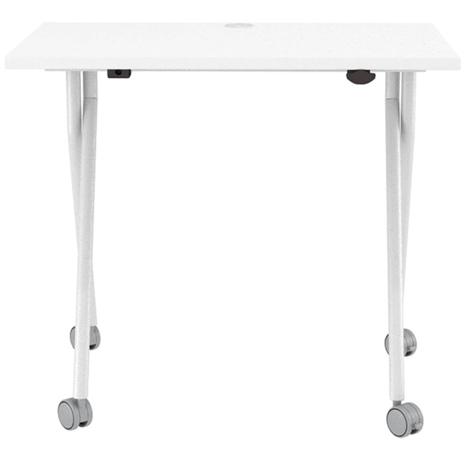 Boss Office Products 36inW Flip-Top Folding Training Table, White/Silver - Image 3