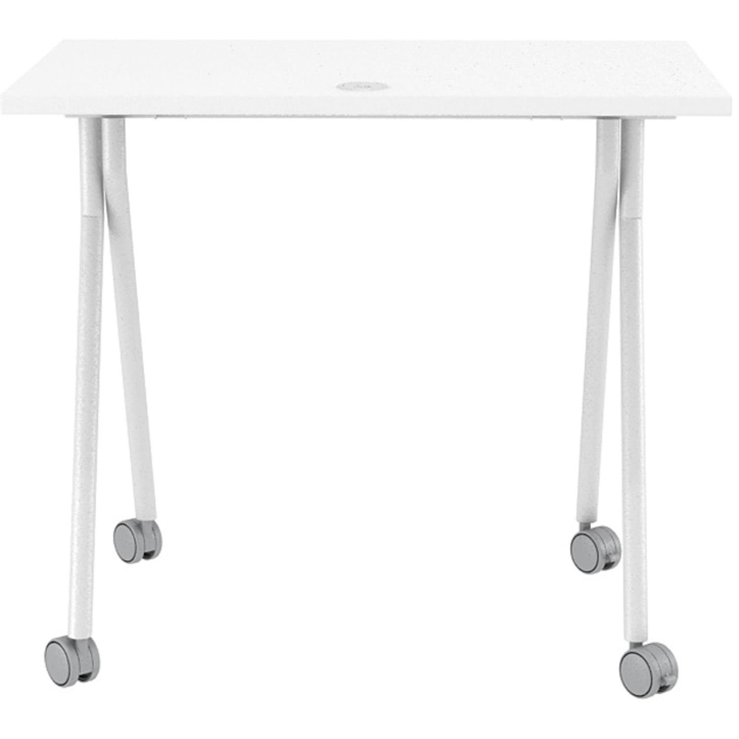 Boss Office Products 36inW Flip-Top Folding Training Table, White/Silver - Image 4