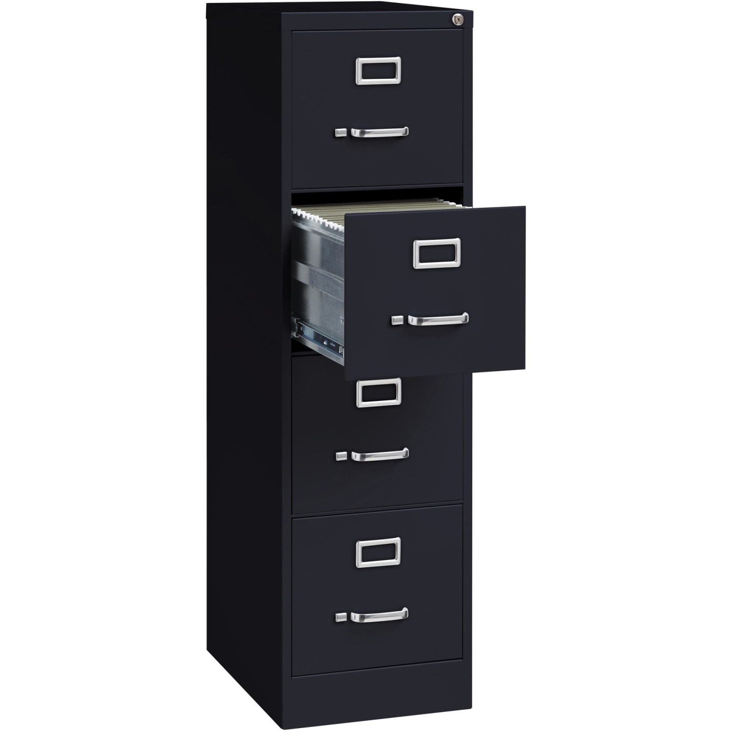 Lorell Fortress 22inD Vertical 4-Drawer Letter-Size File Cabinet, Black - Image 5