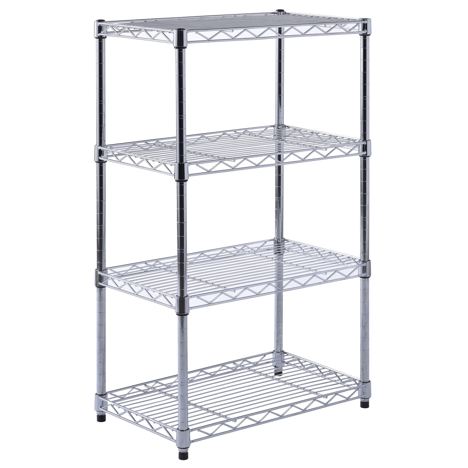 Sandusky Edsal Muscle Rack Adjustable Wire Shelving, 4 Tier, 32 H x 20inW x 12inD, Chrome
