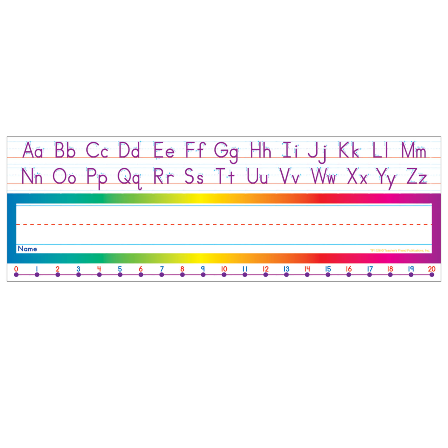 Scholastic Teacher Resources Alphabet/Number Line Name Plates, 12in x 4in, Standard Manuscript, 36 Plates Per Pack, Set Of 3 Packs - Image 3