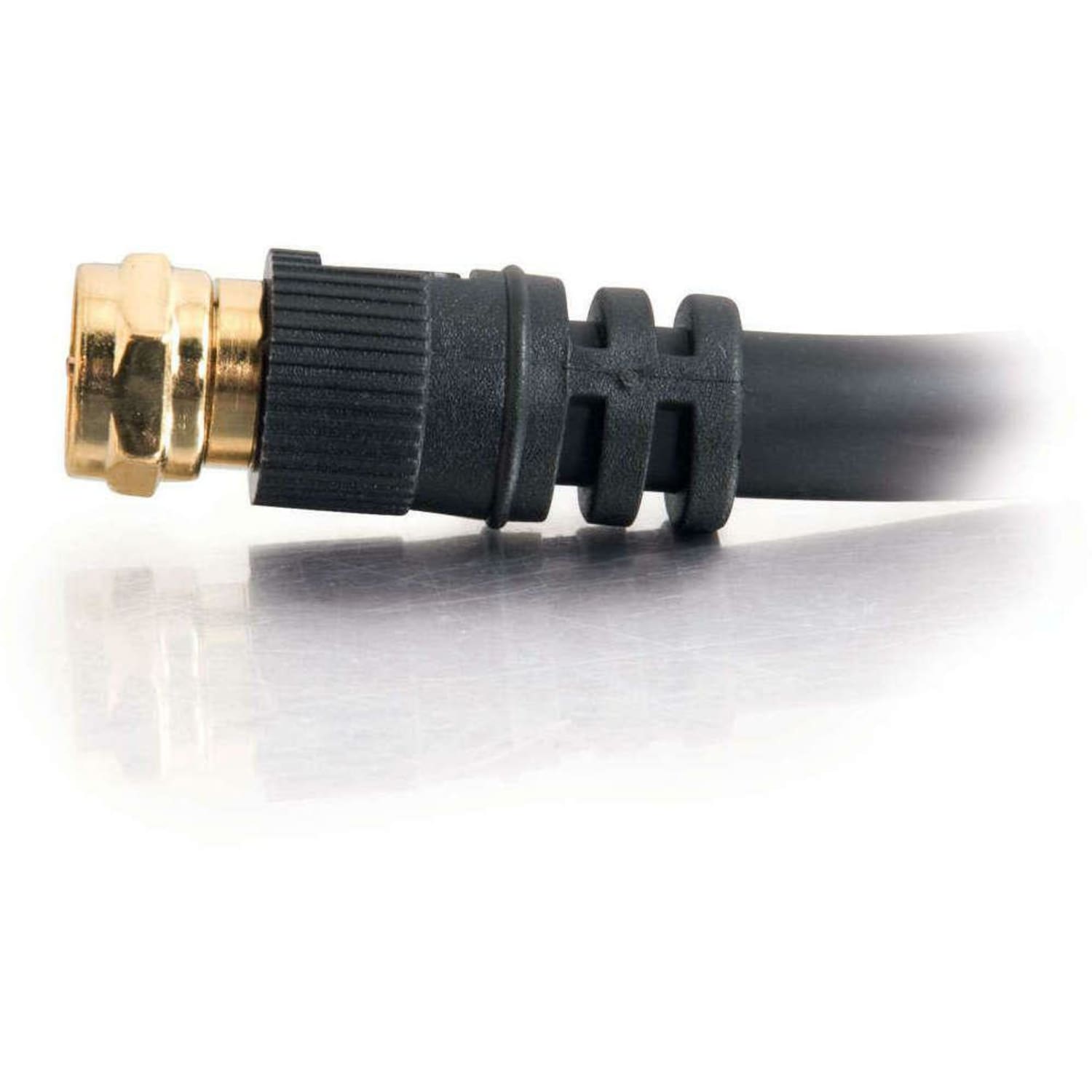 C2G 12ft Value Series F-Type RG6 Coaxial Video Cable - F Connector Male - F Connector Male - 12ft - Black - Image 4