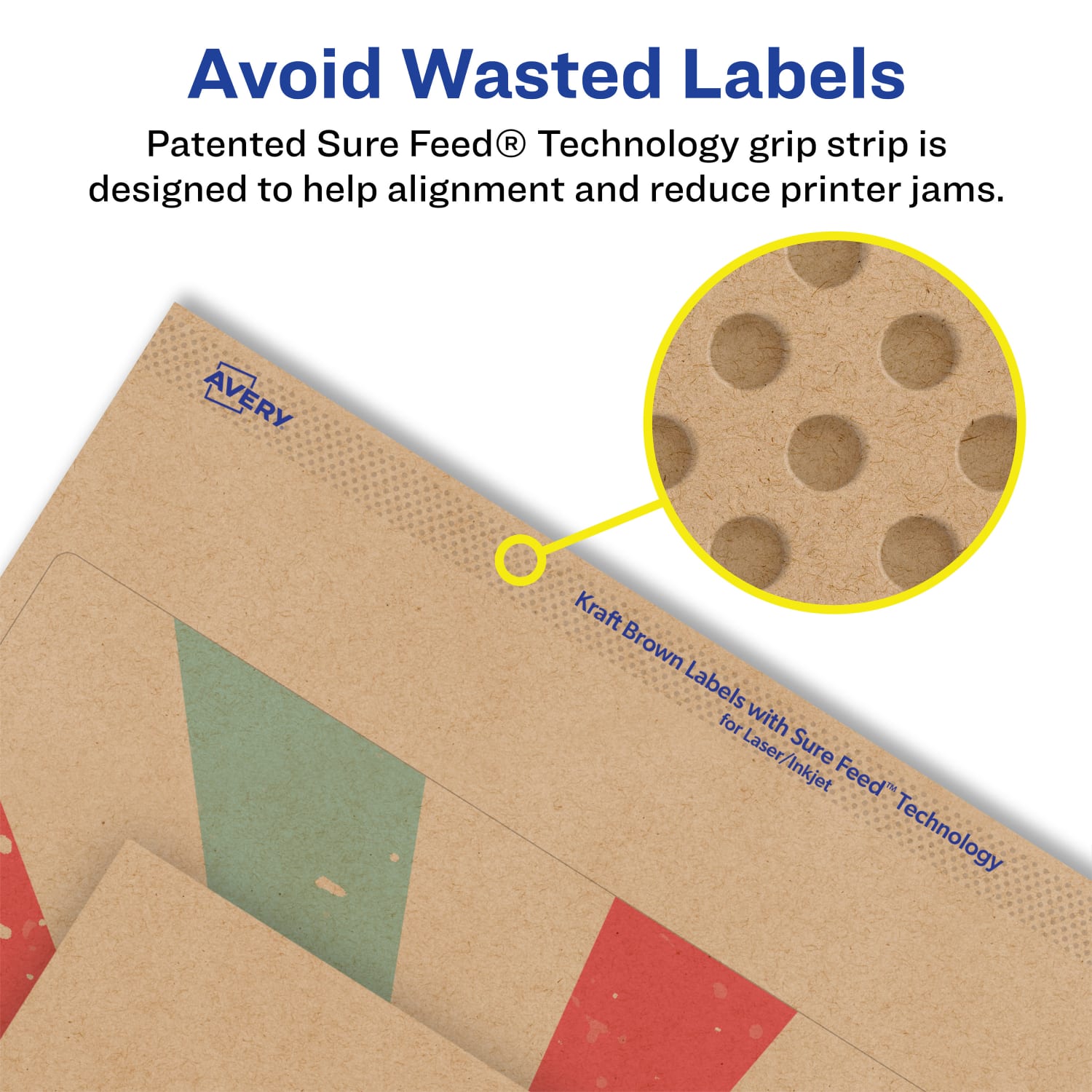 Avery Kraft Permanent Labels With Sure Feed, 94108-KMP100, Square, 8in x 8in, Brown, Pack Of 100 - Image 5