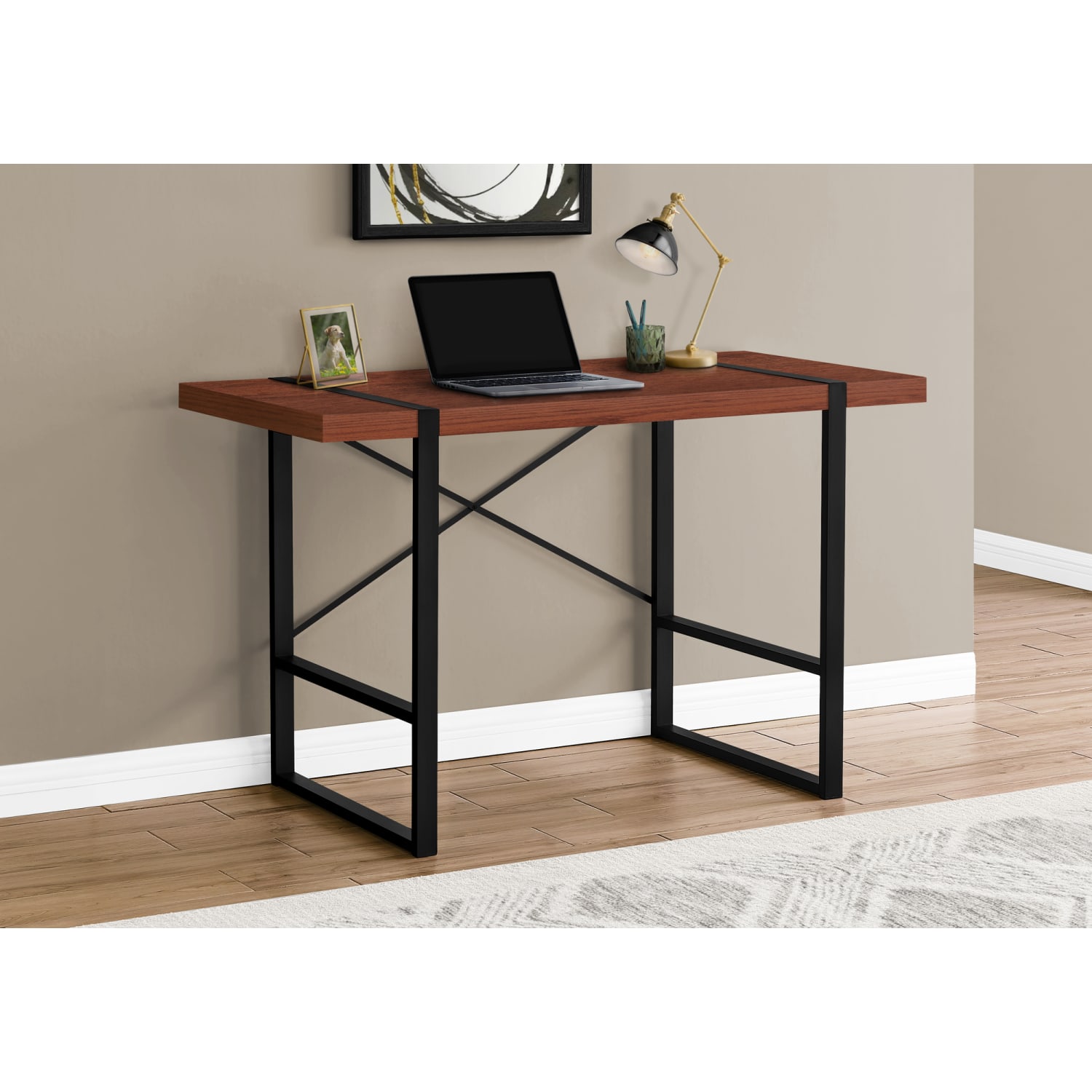 Monarch Specialties Randy 49inW Computer Desk, Cherry - Image 3