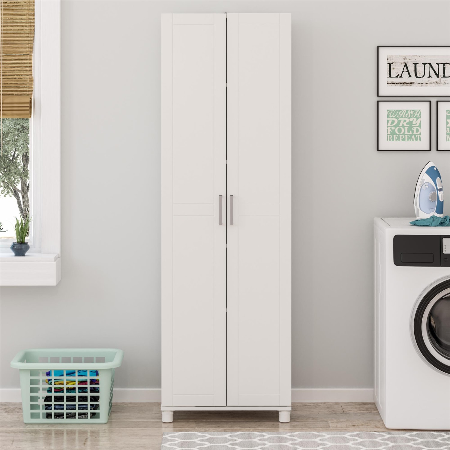 Ameriwood Home Callahan 24in Utility Storage Cabinet, 5 Shelves, White - Image 5