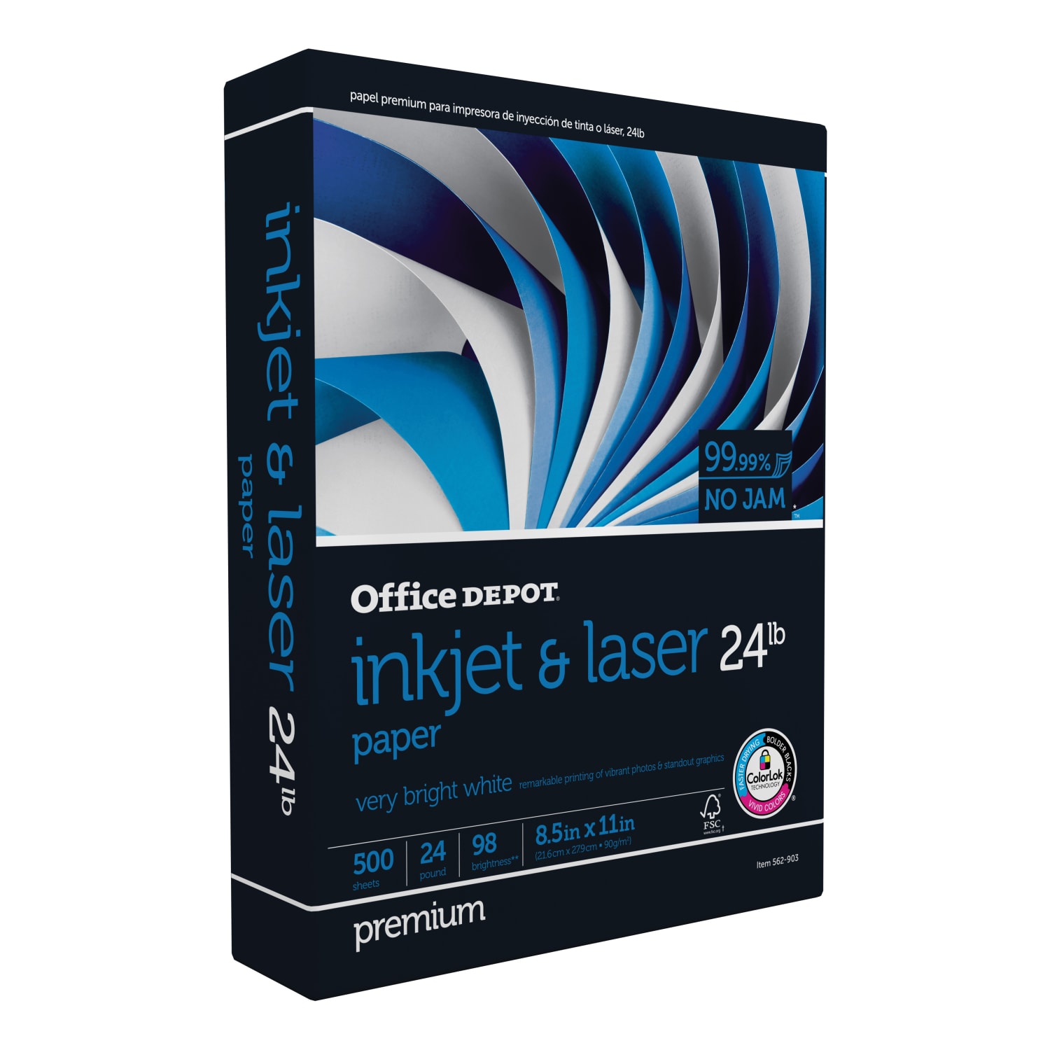 Office Depot Inkjet Or Laser Paper, 1 Ream, White, Letter Size (8 1/2in x 11in), Ream Of 500 Sheets, 24 Lb, 98 Brightness - Image 4