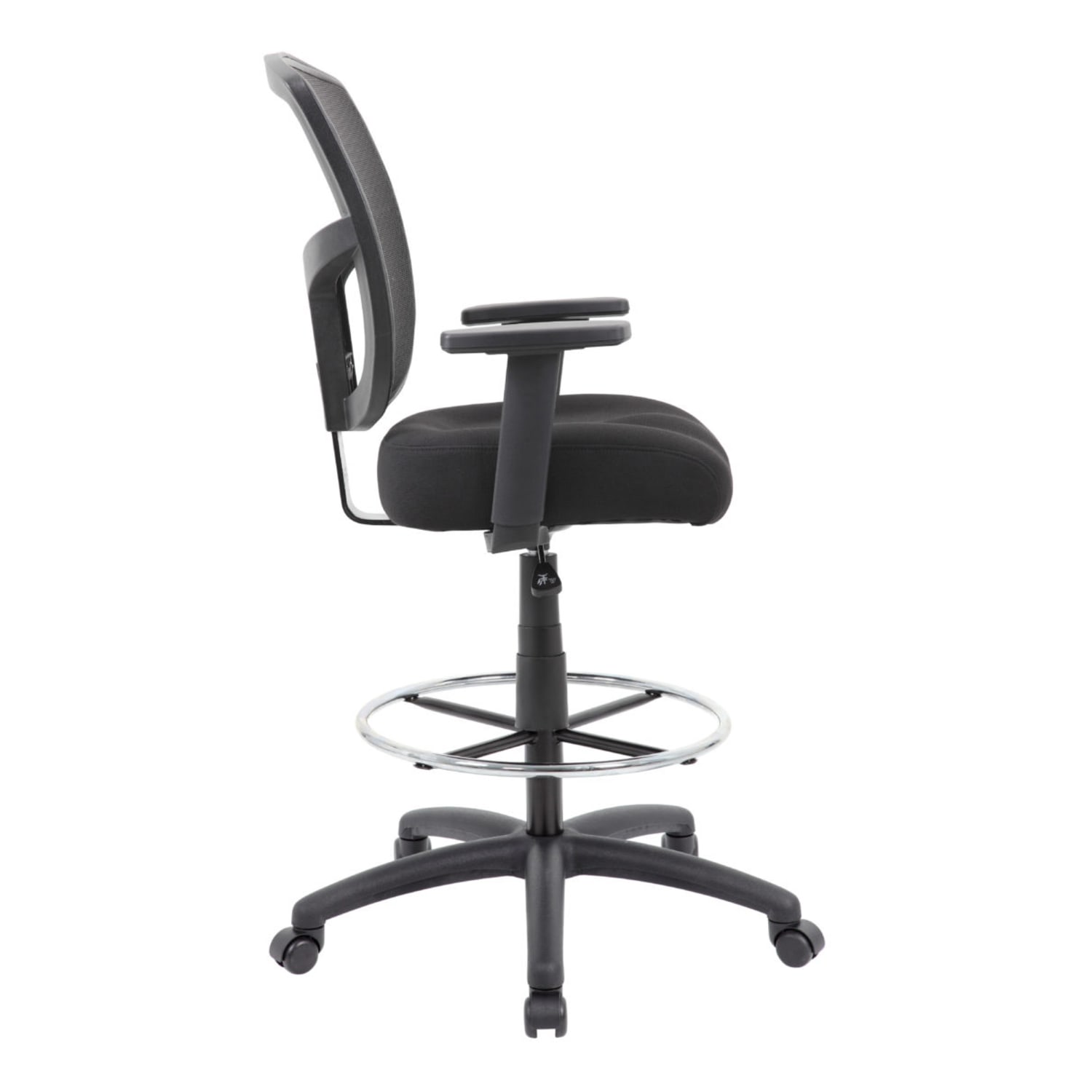 Boss Office Products Contract Mesh Drafting Stool, Antimicrobial, Black - Image 5