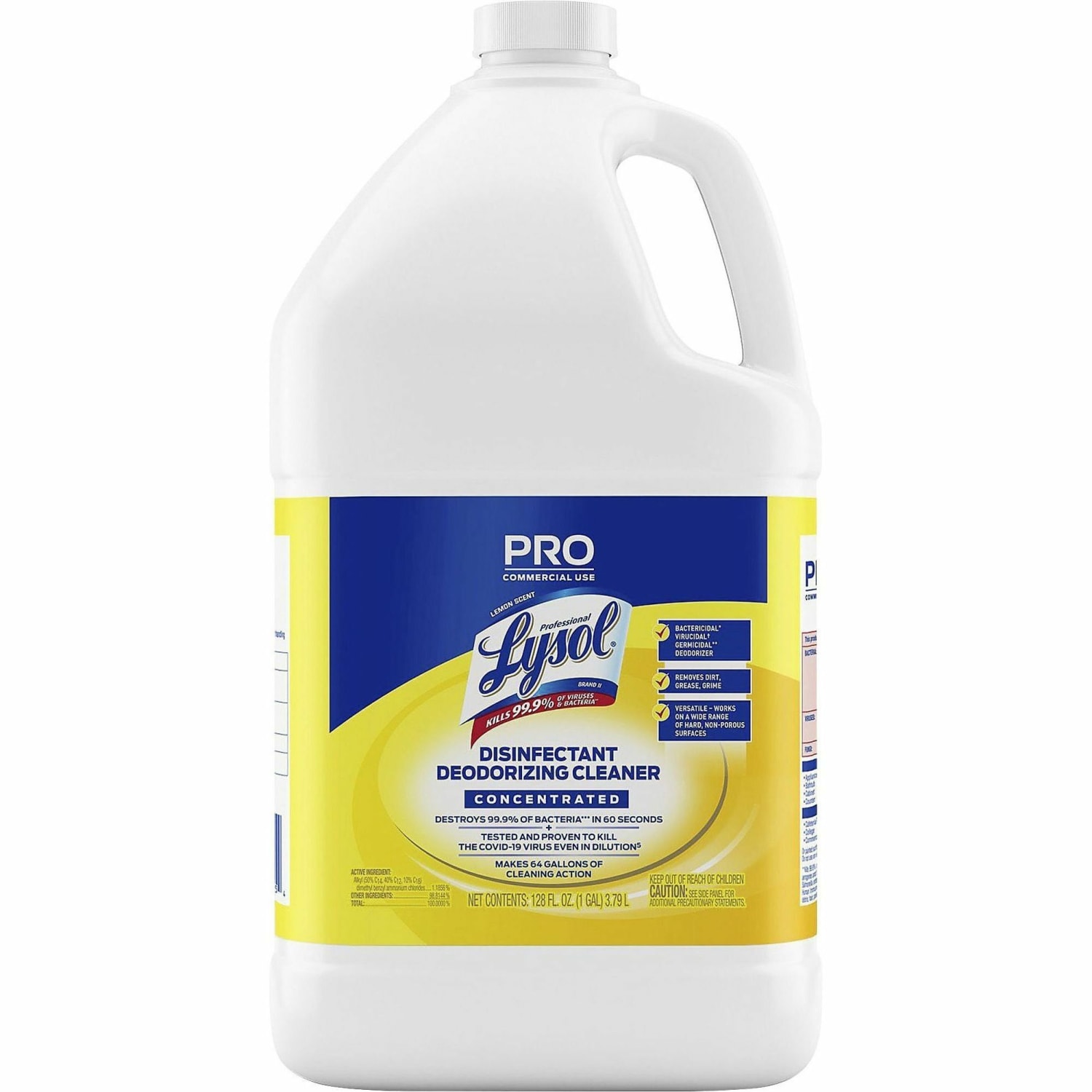 Professional LYSOL Brand Disinfectant Deodorizing Cleaner Concentrate, Lemon Scent, 128oz BTL, 4/CT - Image 3