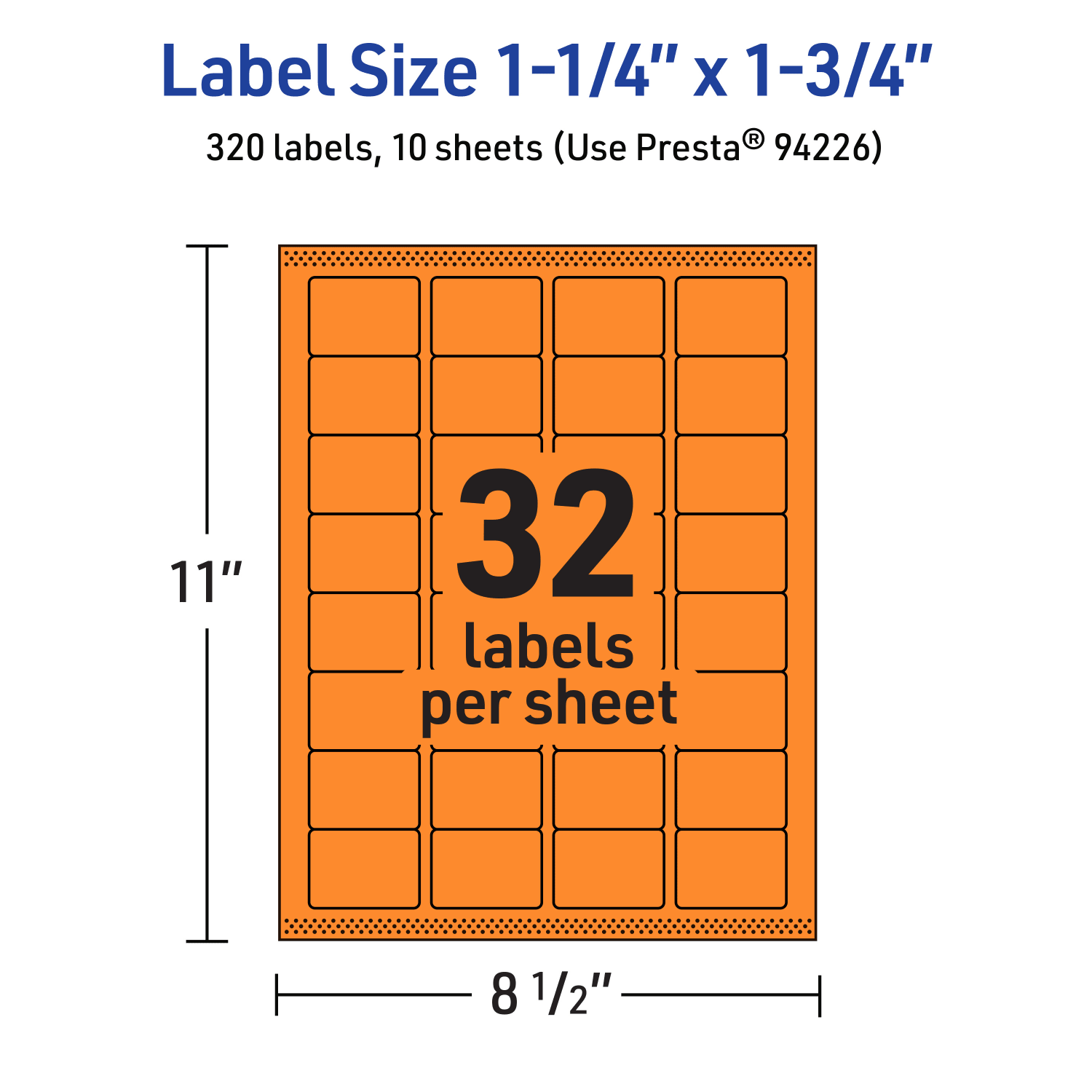 Avery Printable Labels With Sure Feed Technology, 94226-BOP10, Rectangle, 1-1/4in x 1-3/4in, Matte Bright Orange, Pack of 320 - Image 6
