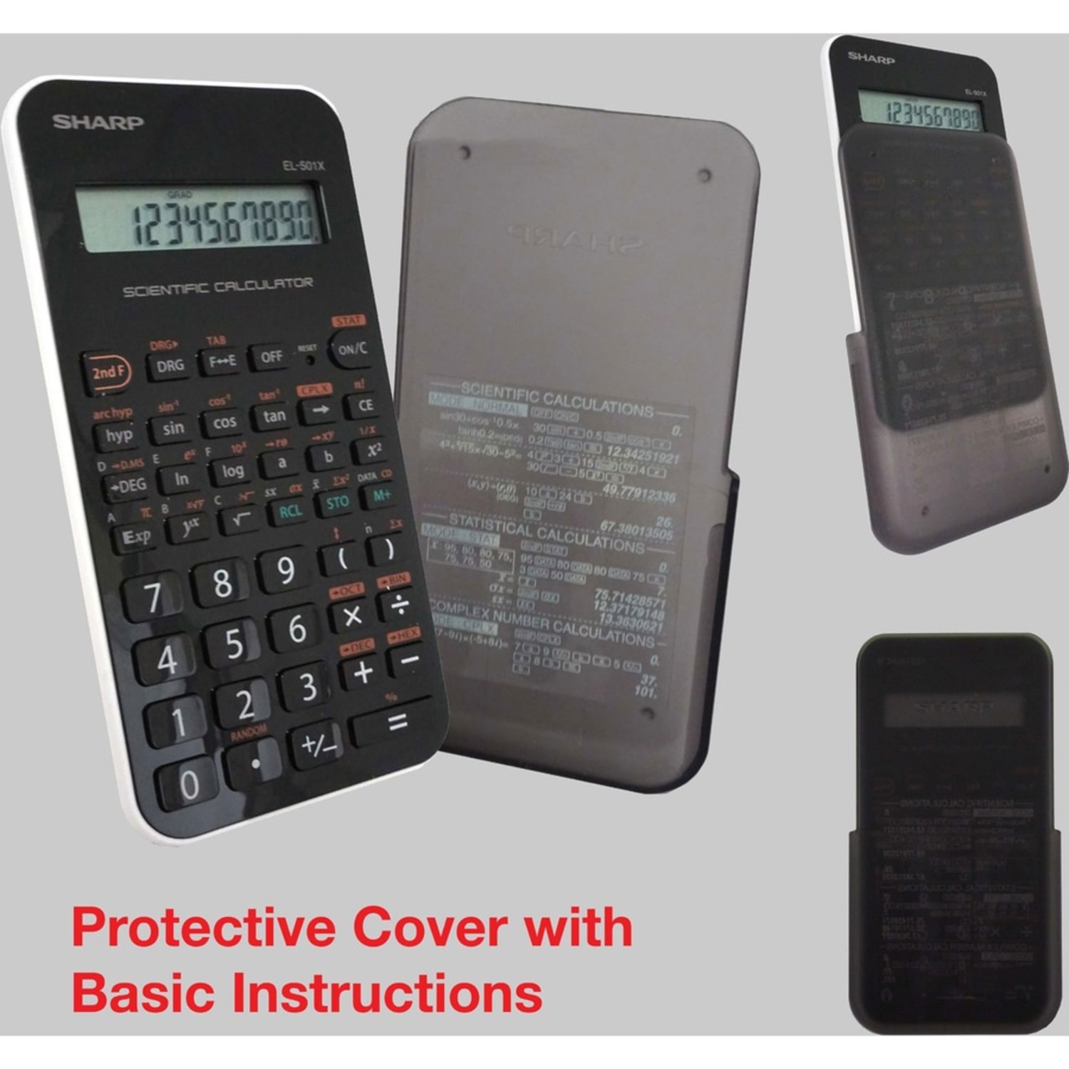 EL-501XBWH Scientific Calculator, 10-Digit LCD, Black/White - Image 4
