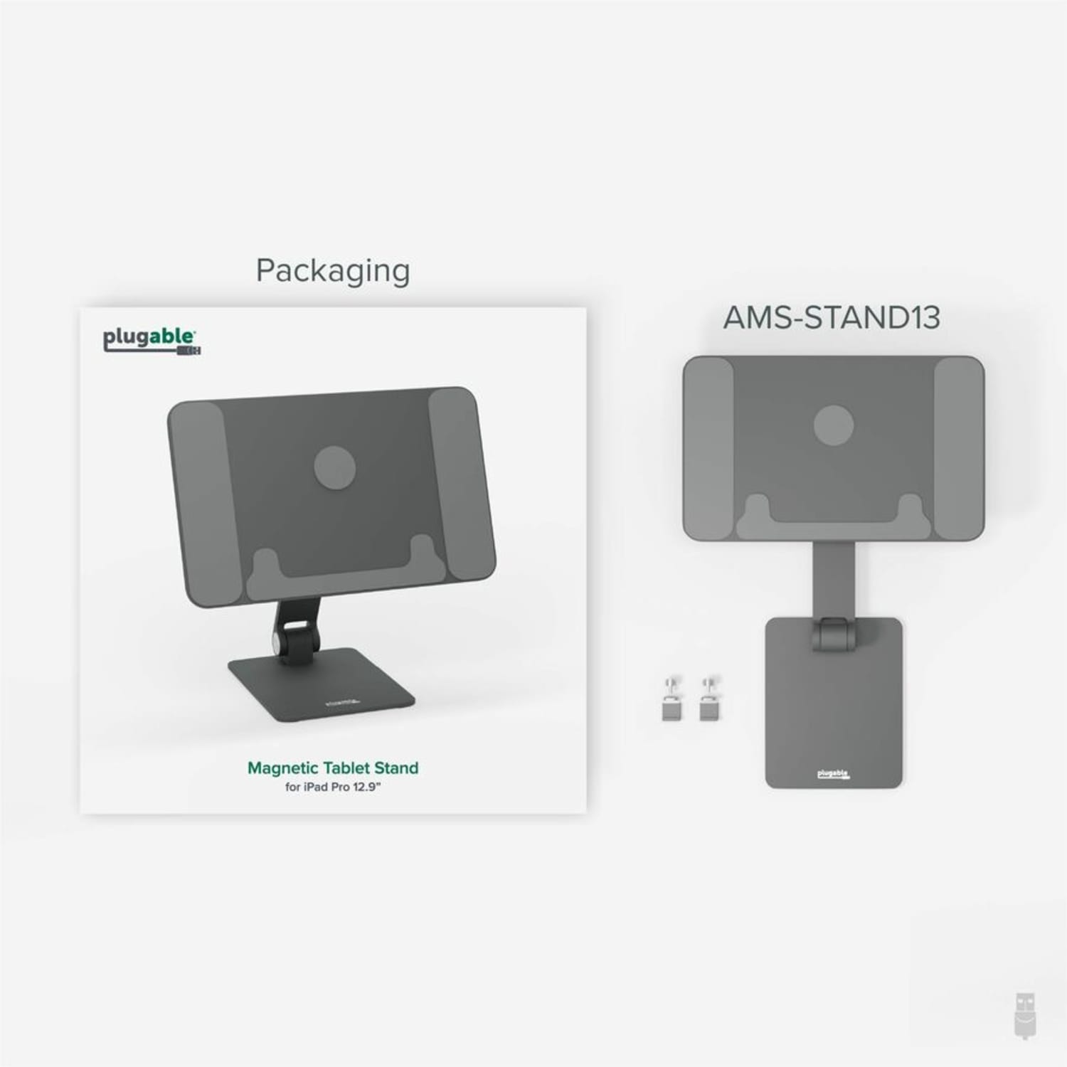 Plugable Magnetic Tablet Holder for MagSafe iPad Pro 12.9 Stand Portable - Foldable 360 deg. Rotating Stand (AMS-STAND13) - Image 5