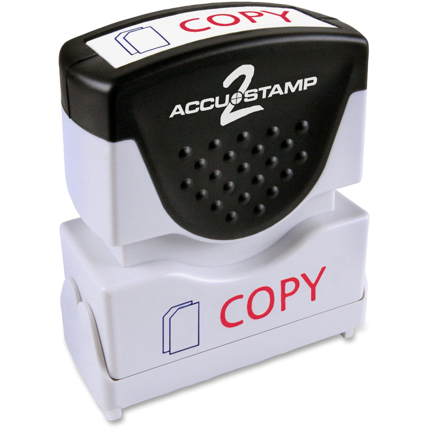AccuStamp2 Copy Stamp, Shutter Pre-Inked Two-Color Copy Stamp, 1/2in x 1-5/8in Impression, Red/Blue Ink - Image 6