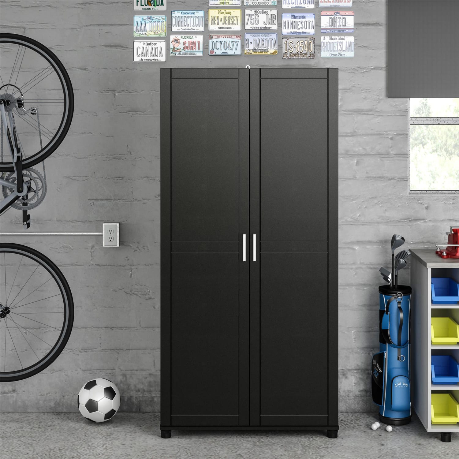 Ameriwood Home Callahan 36in Utility Storage Cabinet, Black - Image 5