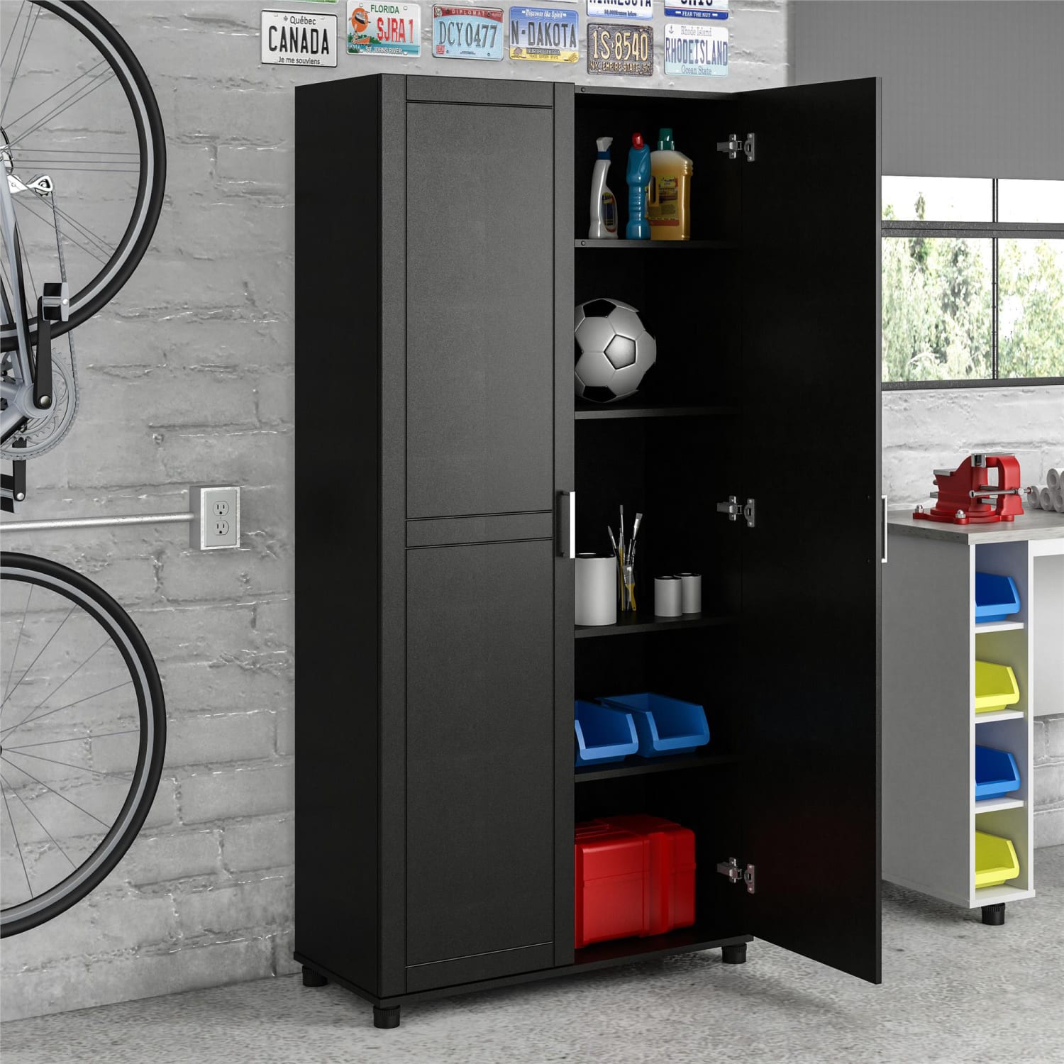 Ameriwood Home Callahan 36in Utility Storage Cabinet, Black - Image 6