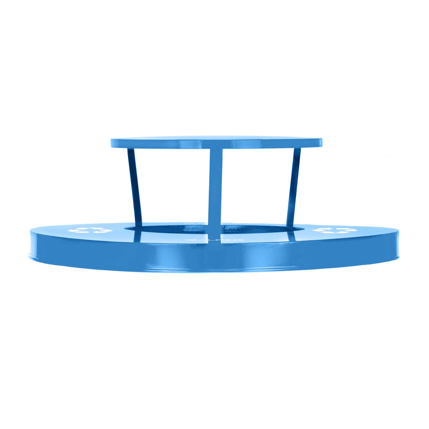 Alpine Industries Rain Bonnet Lid For Outdoor Metal Recycling Receptacle, 7-5/8inH x 24-1/4inW x 24-1/4inD, Blue - Image 3