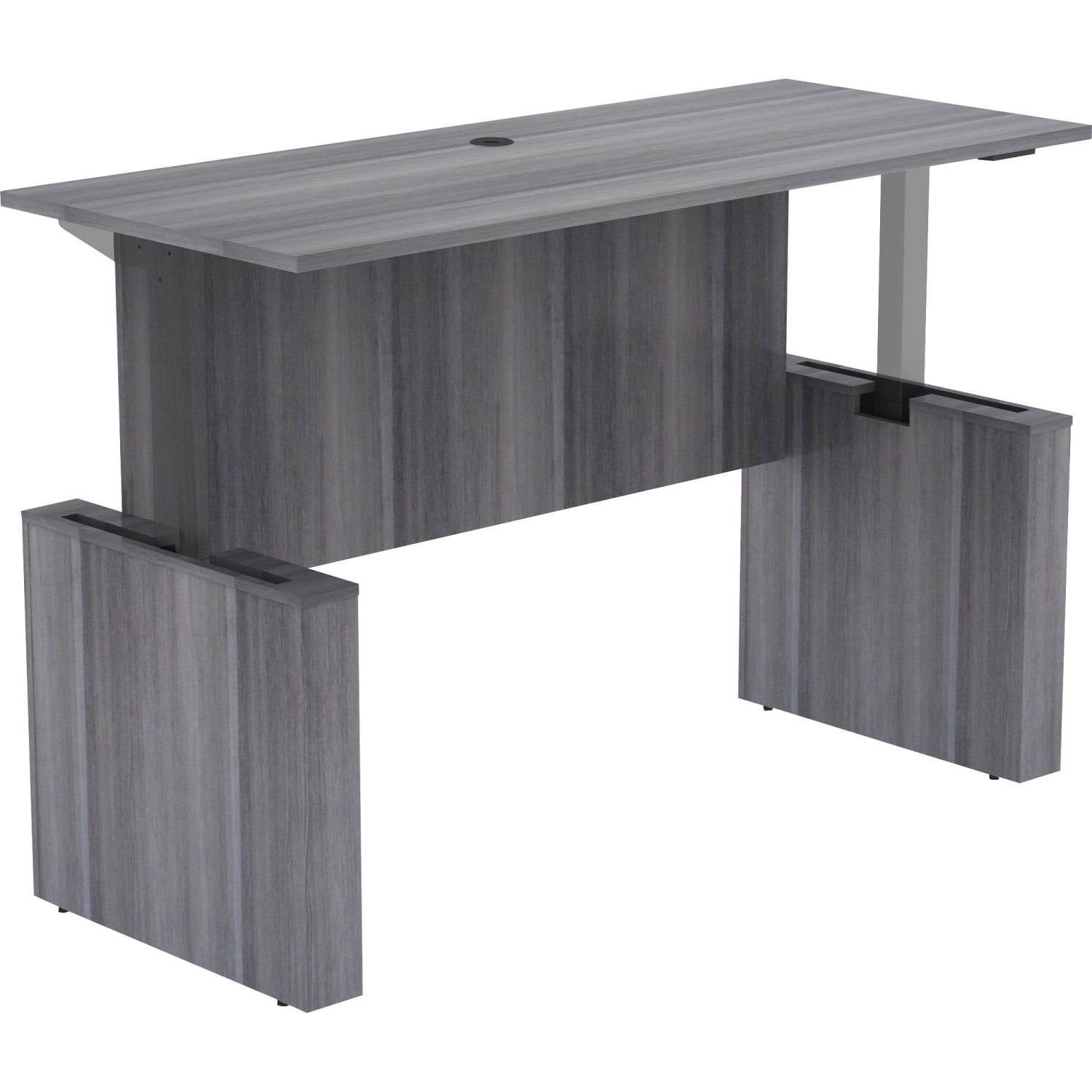 Lorell Essentials Electric 72inW Sit-to-Stand Desk Shell, Weathered Charcoal - Image 5