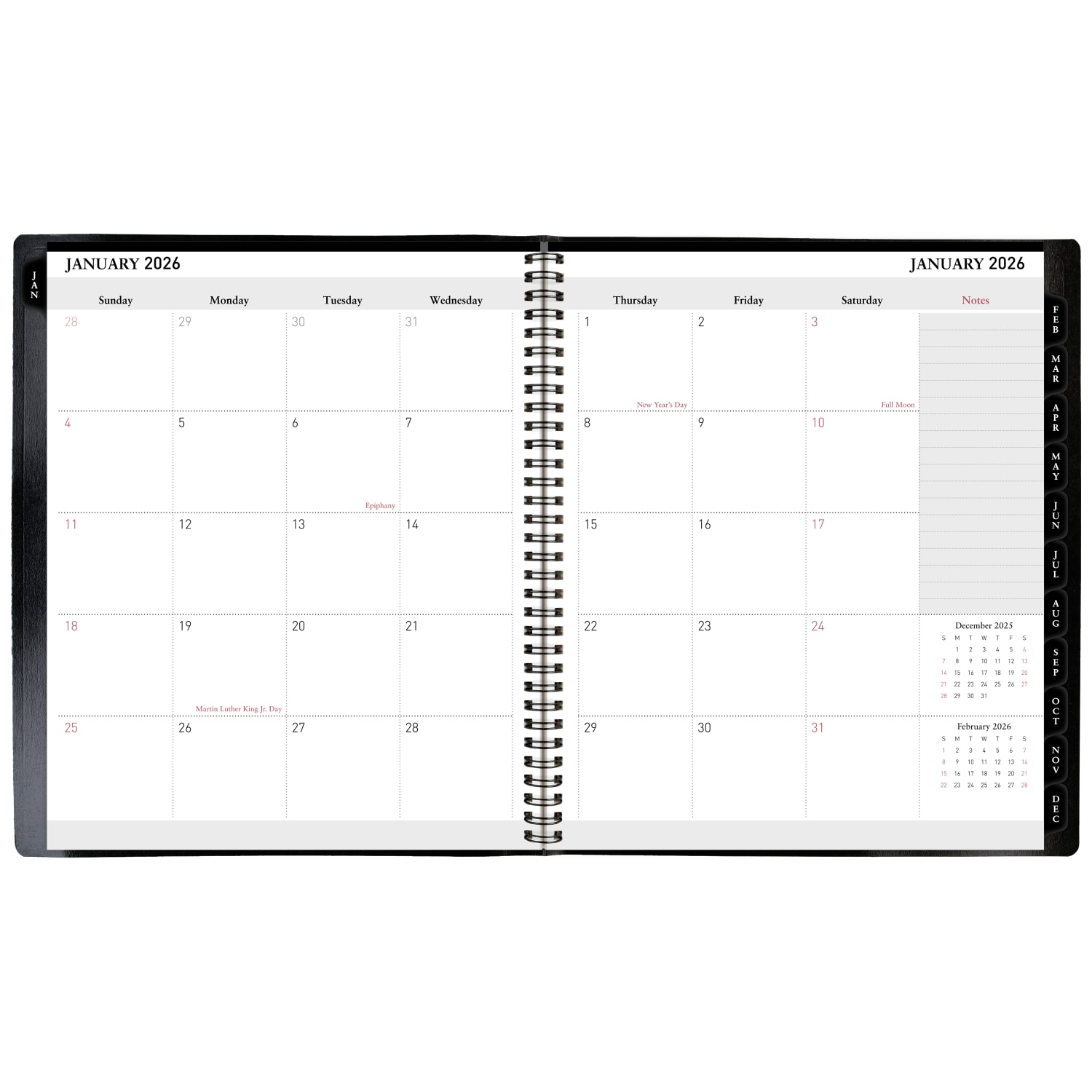 Office Depot Brand Monthly Planner, 9in x 11in, Black, January 2026 to January 2027, OD71060026 - Image 3