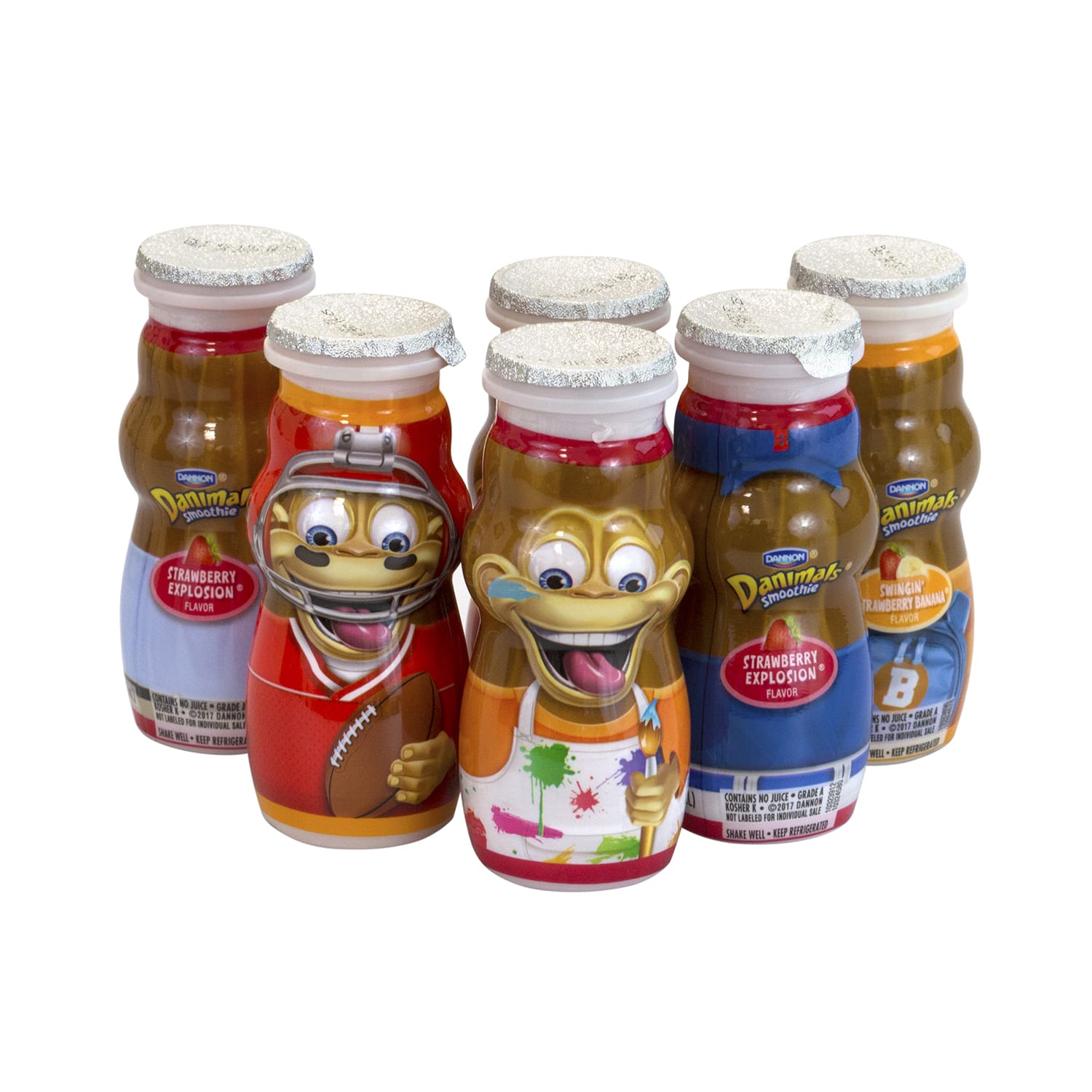 Dannon Danimals Strawberry Explosion & Swingin Strawberry Banana Smoothies, 3 Oz, Pack Of 36 Smoothies - Image 3