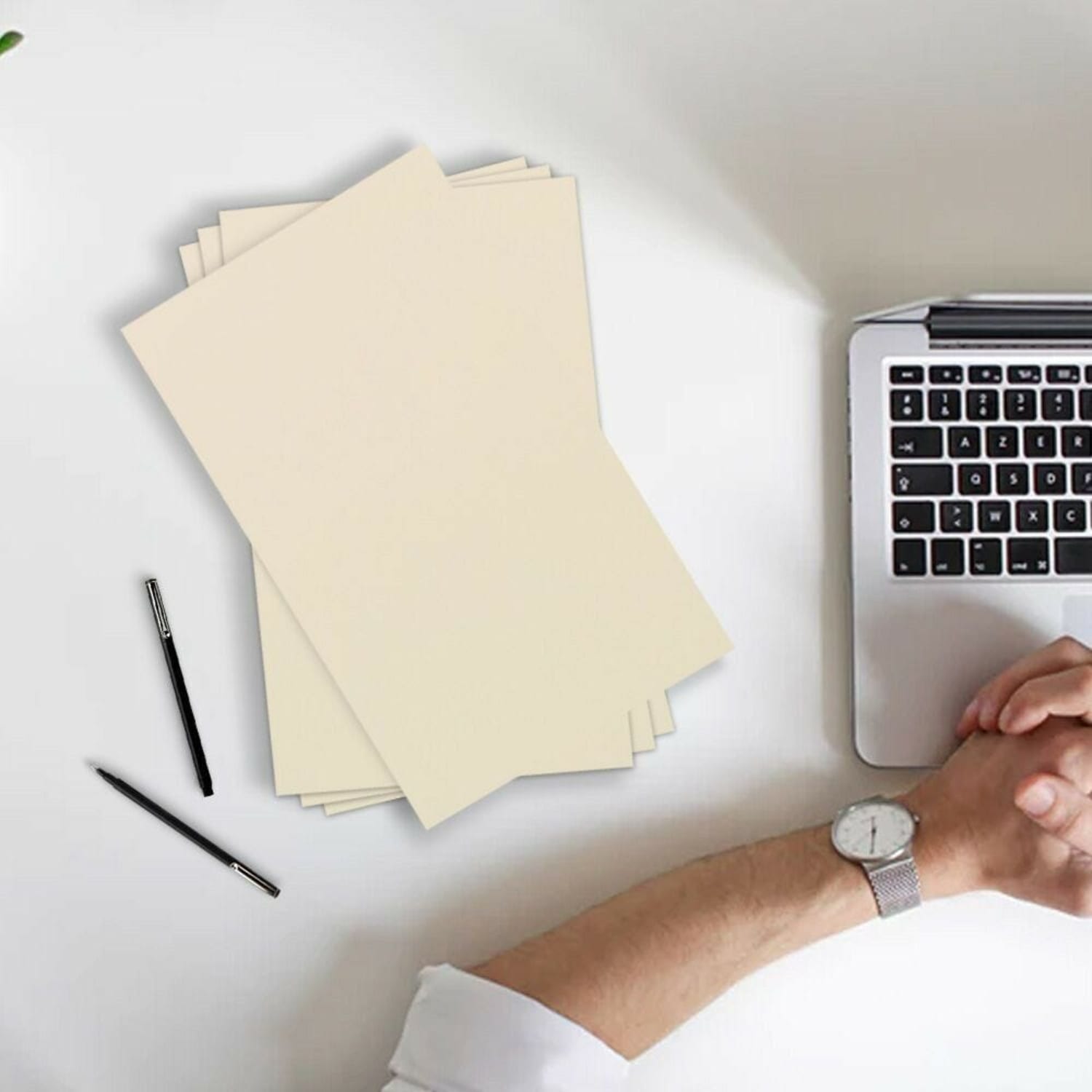 JAM Paper Vellum Bristol Card Stock, Ivory, Ledger (11in x 17in), 110 lb, Pack Of 250 - Image 3
