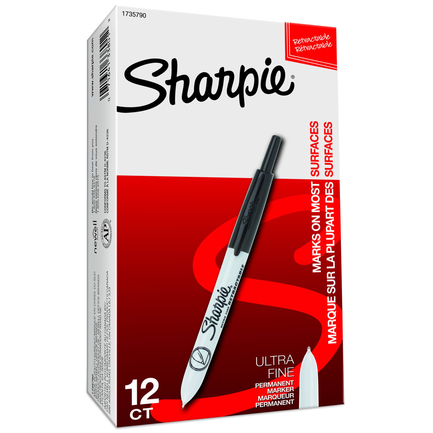 Sharpie Retractable Permanent Markers, Ultra-Fine Point, Black, Pack Of 12 - Image 6