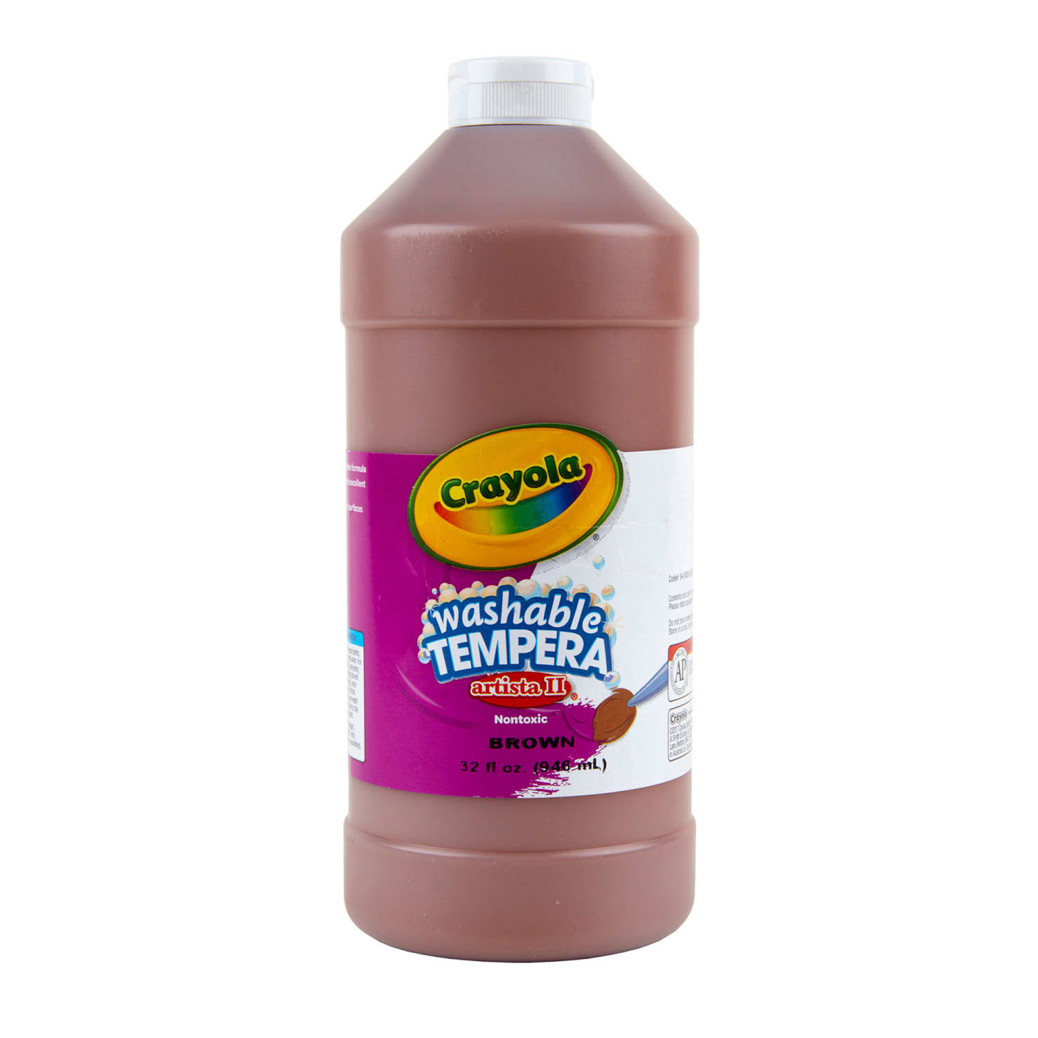 Crayola Artista II Washable Tempera Paint, 32 oz, Brown, Pack Of 3 - Image 3