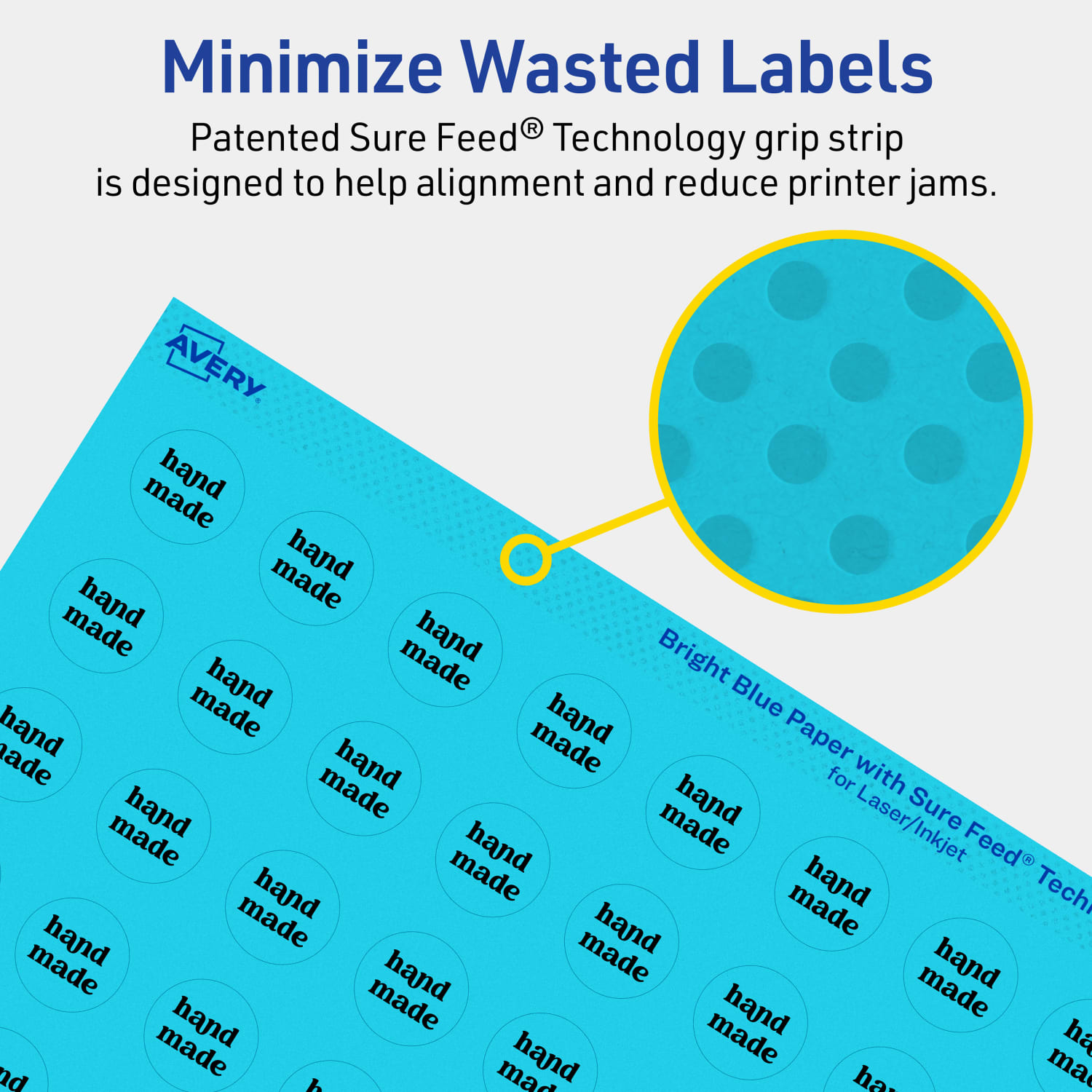 Avery Print-To-The-Edge Labels With Sure Feed Technology And Easy Peel Label Feature, 94504-BBP20, Round, 3/4in, Matte Bright Blue, Pack of 1600 - Image 5