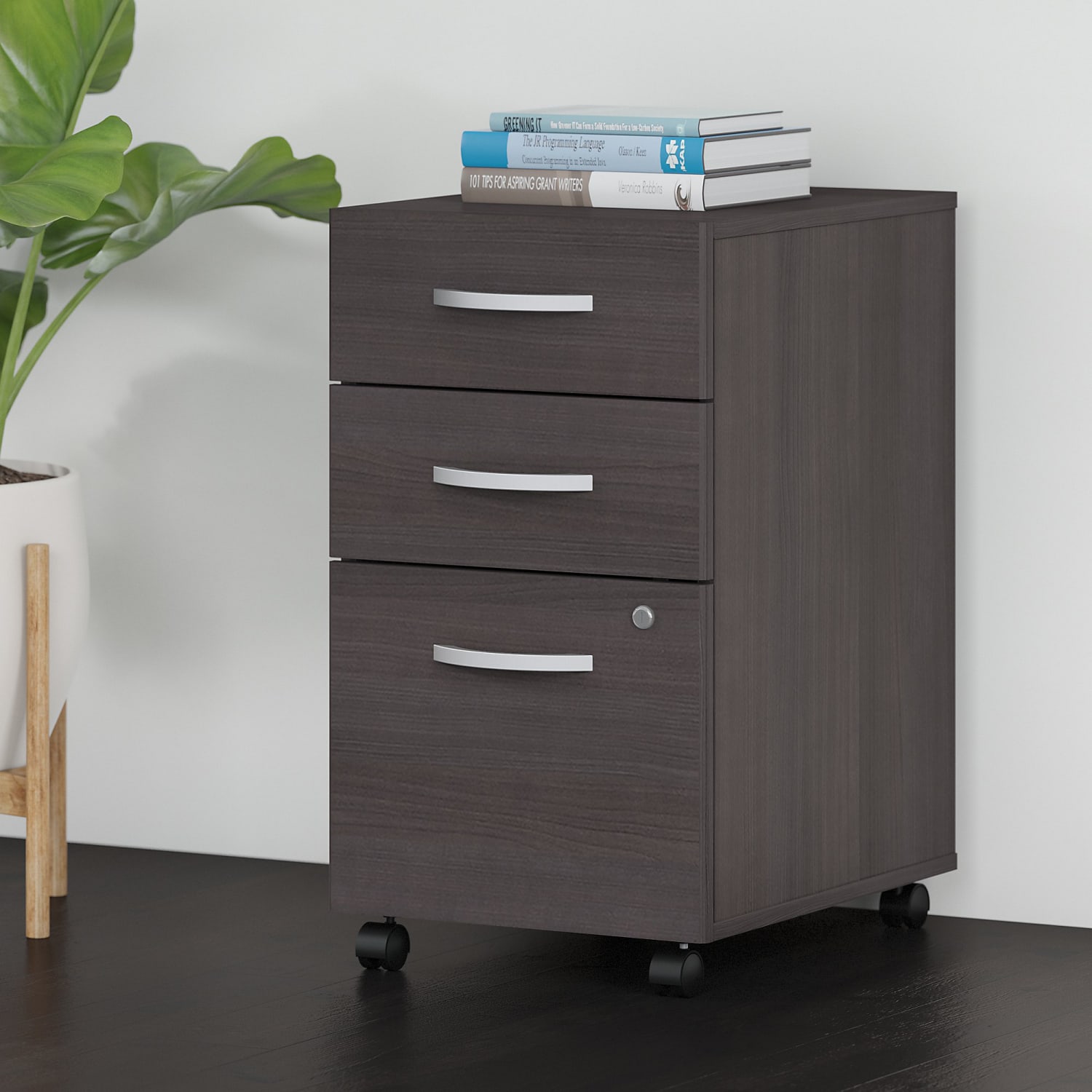 Bush Business Furniture Studio C 20-1/4inD Vertical 3-Drawer Mobile File Cabinet, Storm Gray, Delivery - Image 3