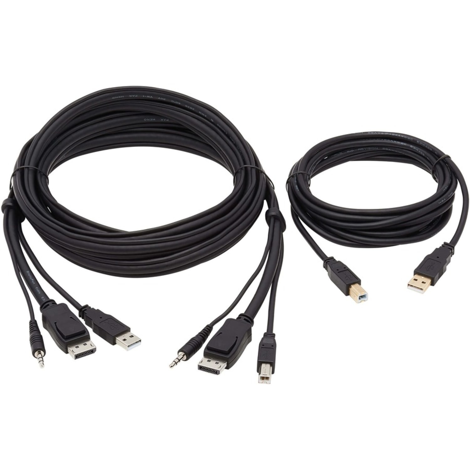 Tripp Lite DisplayPort KVM Cable Kit 4K USB 3.5mm Audio 3xM/3xM USB MM 10ft - 60 MB/s - Supports up to 3840 x 2160 - Gold Plated Contact - Black - Image 3