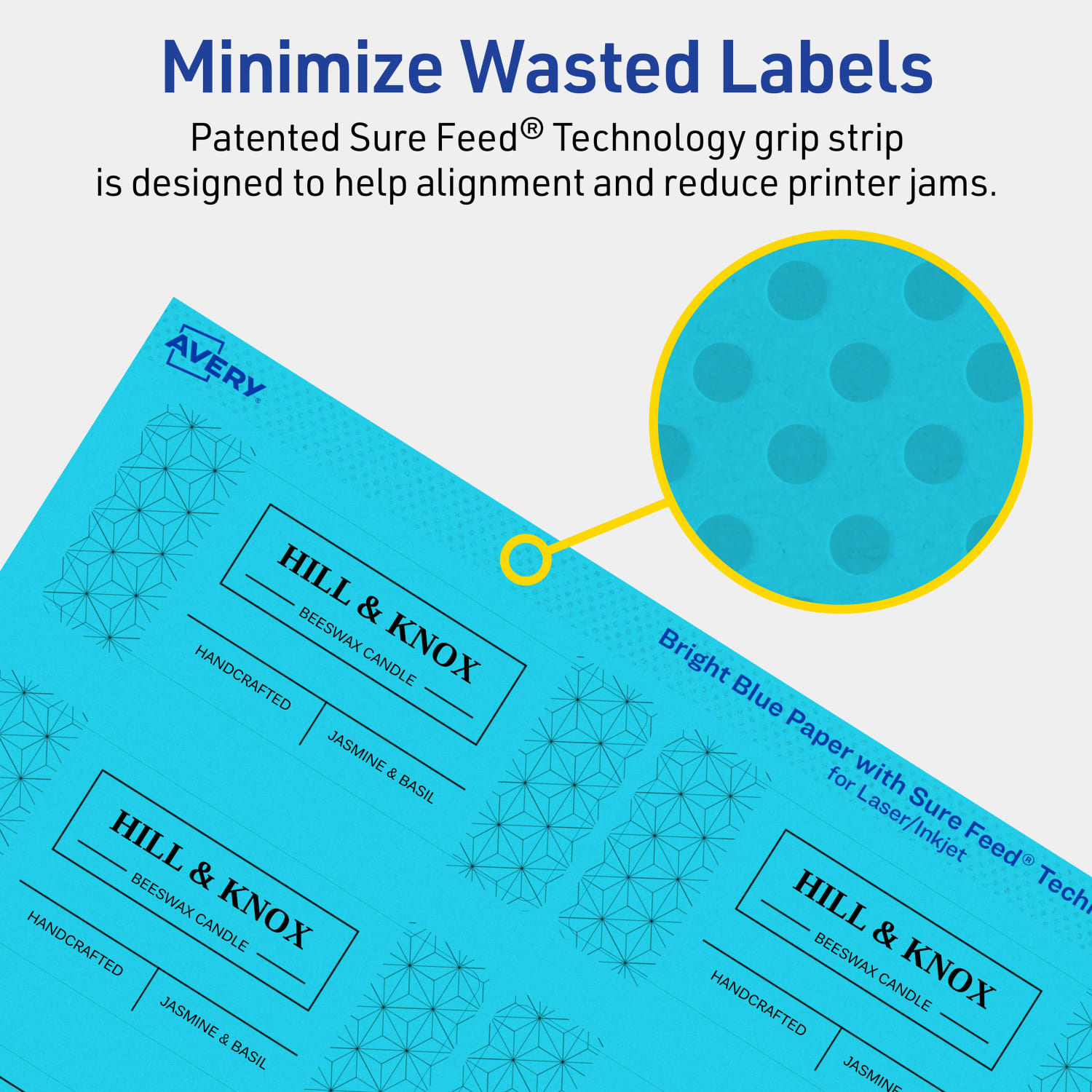 Avery Print-To-The-Edge Labels With Sure Feed Technology And Easy Peel, 94205-BBP80, Rectangle, 1-1/2in x 3-3/4in, Matte Bright Blue, Pack of 800 - Image 5