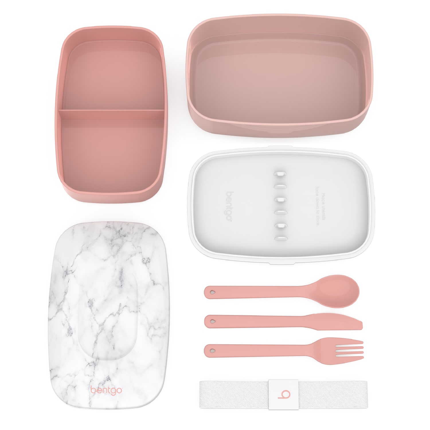 Bentgo Classic All-In-One Lunch Box Container, 3-13/16inH x 4-3/4inW x 7-1/8inD, Blush Marble - Image 5