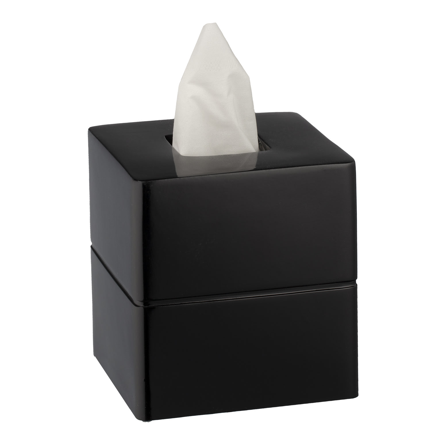 Erwyn Products Malibu Boutique Tissue Box Covers, 5-15/16inH x 5-1/2inW x 5-1/2inL, Black, Total Qty 6 - Image 3
