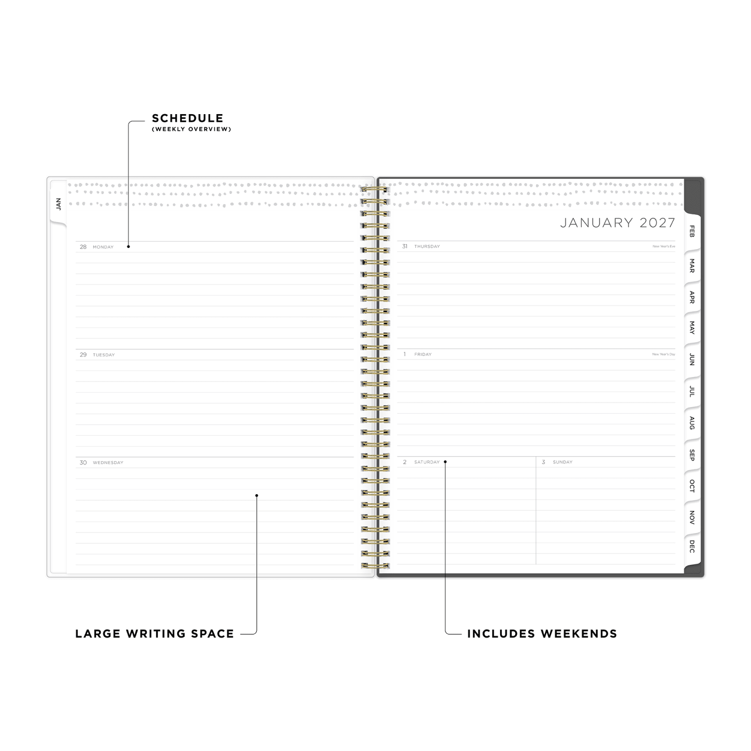2027 Blue Sky Midnight Garden Weekly/Monthly Planning Calendar, 8.5x11, 0%, PP, Jan-Dec, RY27 - Image 3