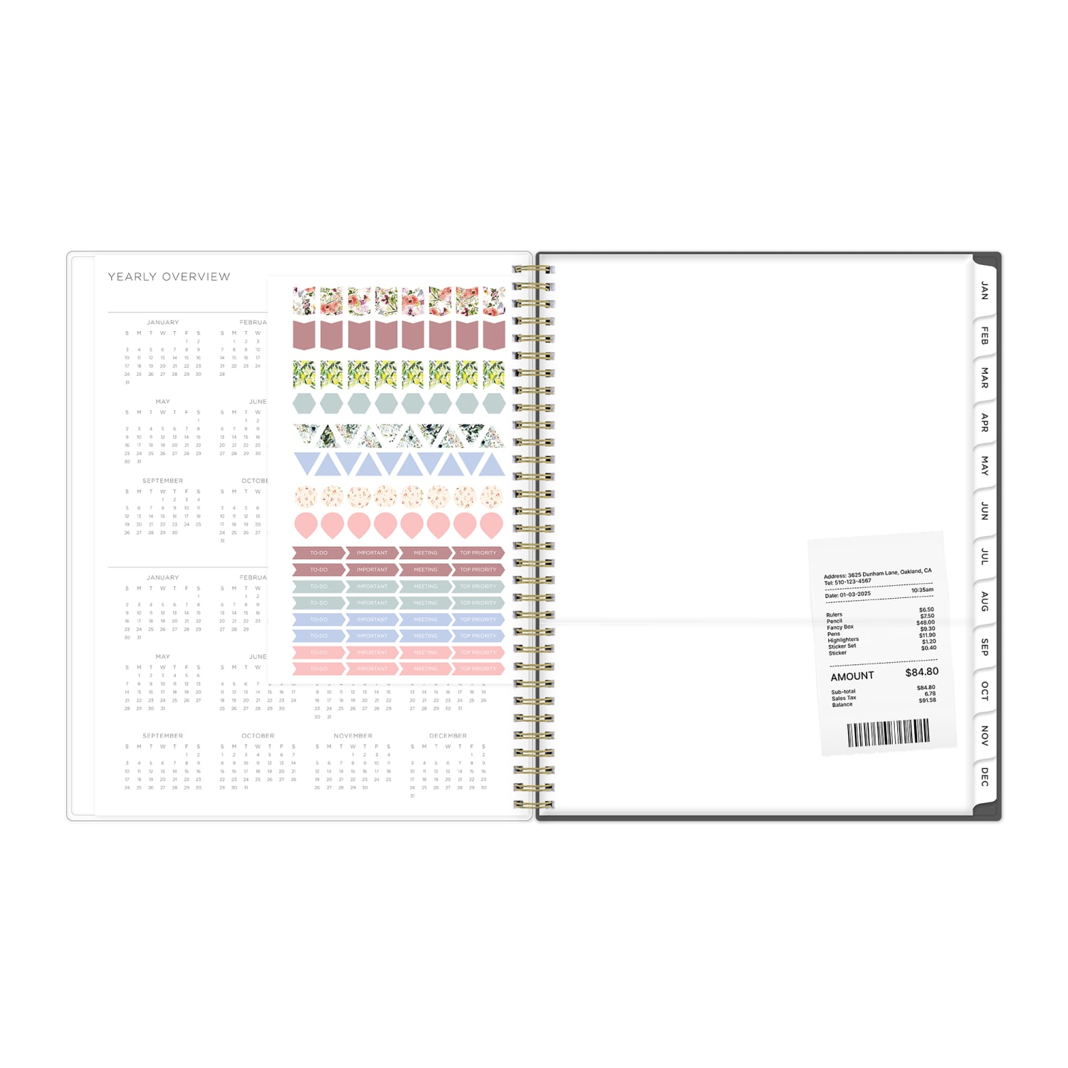 2027 Blue Sky Midnight Garden Weekly/Monthly Planning Calendar, 8.5x11, 0%, PP, Jan-Dec, RY27 - Image 5