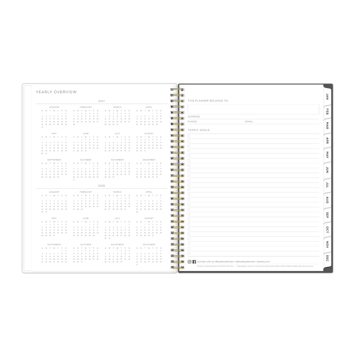 2027 Blue Sky Midnight Garden Weekly/Monthly Planning Calendar, 8.5x11, 0%, PP, Jan-Dec, RY27 - Image 6