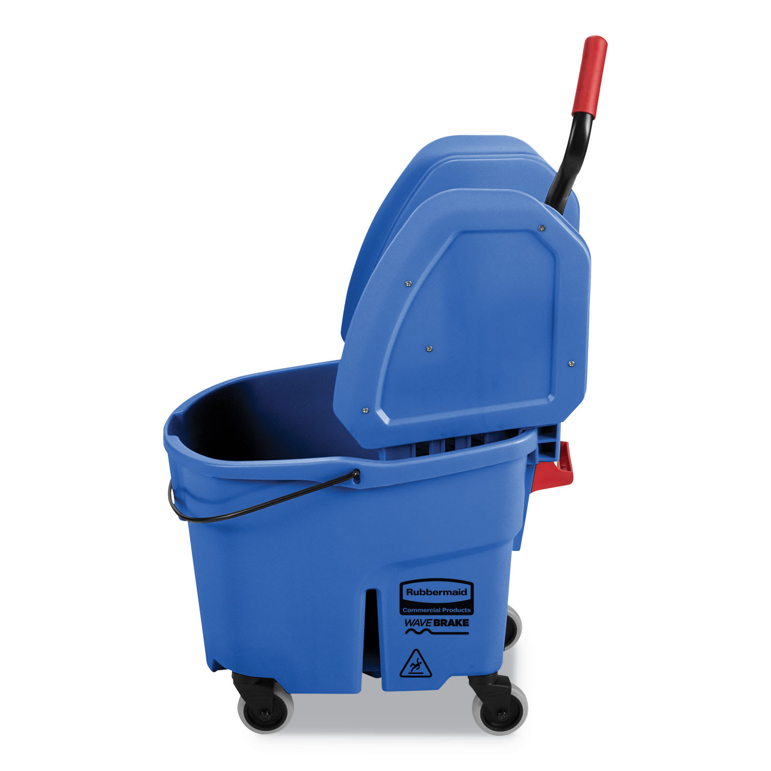 Rubbermaid Commercial WaveBrake 2.0 Bucket/Wringer Combos, Down-Press, 35 qt, Plastic, Blue - Image 3