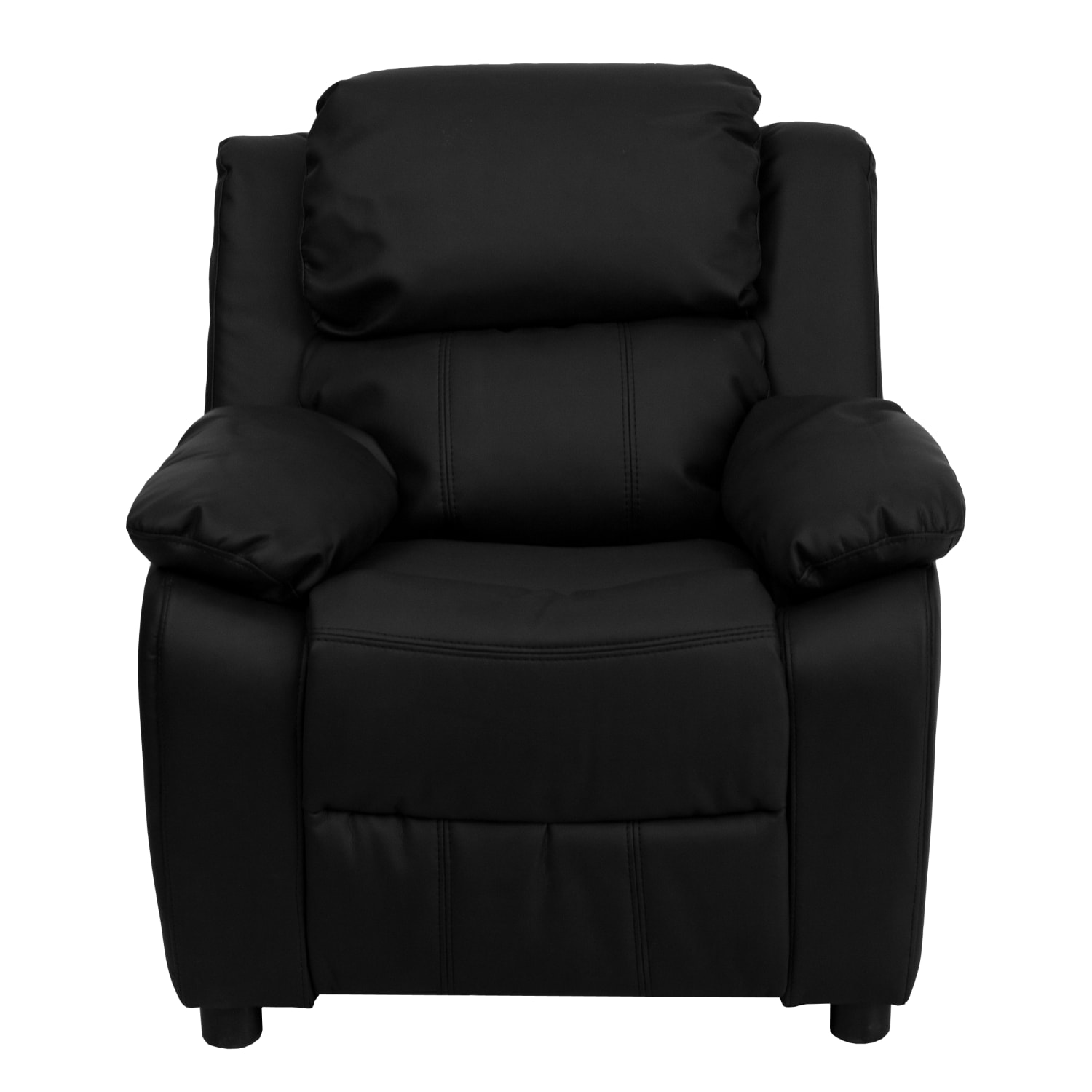 Flash Furniture Deluxe Padded Contemporary Leathersoft Kids Recliner Accent Chair With Storage Arms Black PopularChairscom Flash Furniture Deluxe Padded Contemporary Leathersoft Kids Recliner Accent Chair With Storage Arms Black PopularChairscom