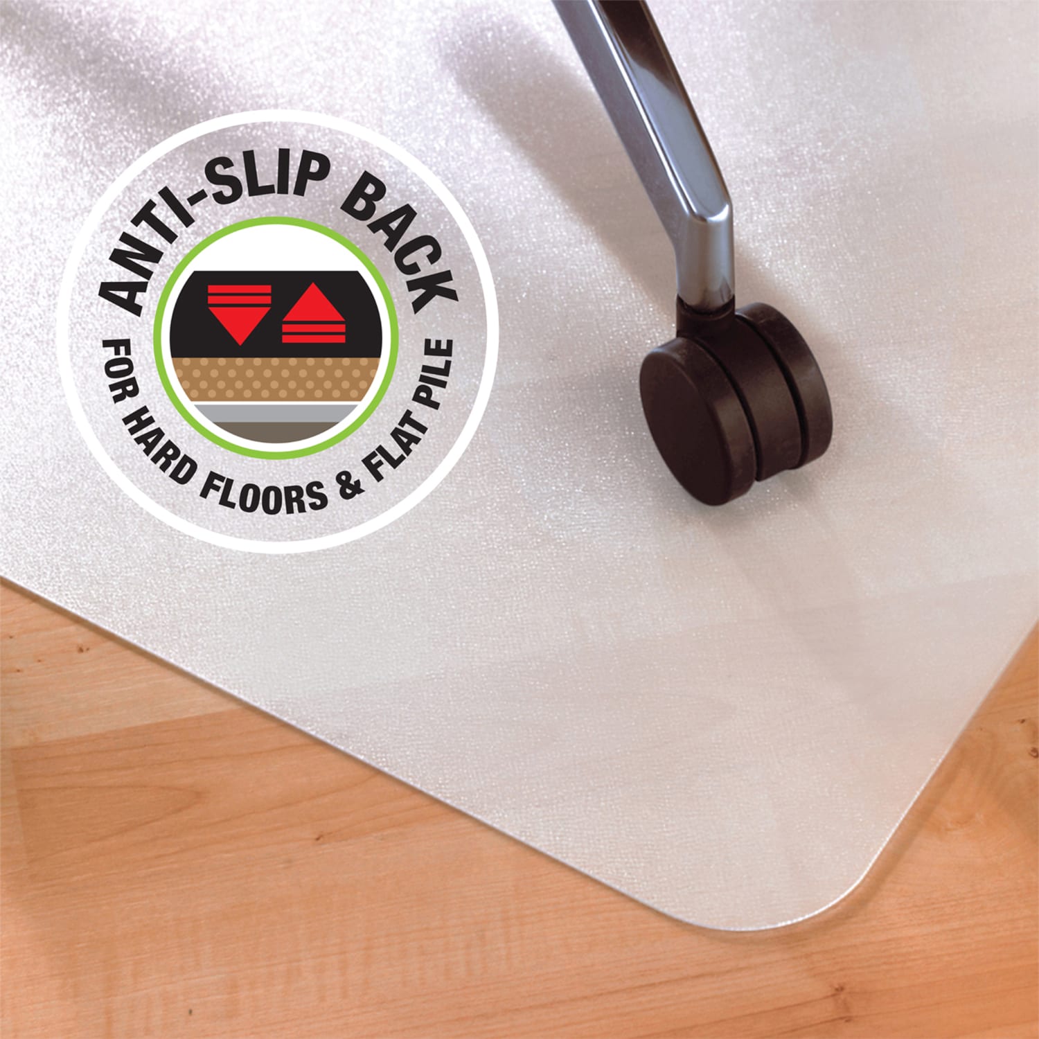 Floortex Cleartex Polypropylene Rectangular Anti-Slip Foldable Chair Mat For Hard Floors, 35in x 46in, White - Image 6