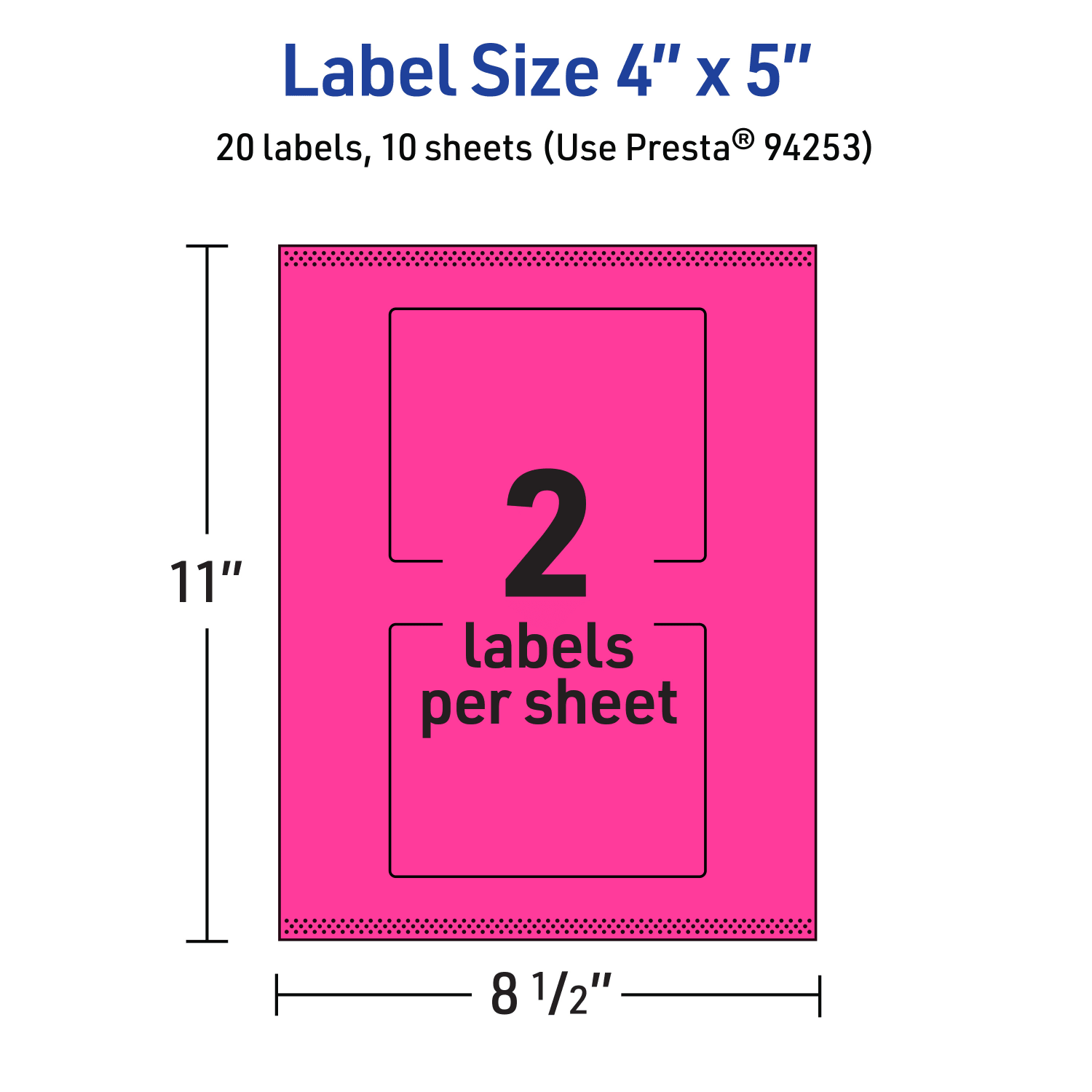 Avery Print-To-The-Edge Labels With Sure Feed Technology, 94253-NMP10, Rectangle, 4in x 5in, Matte Neon Magenta, Pack of 20 - Image 6