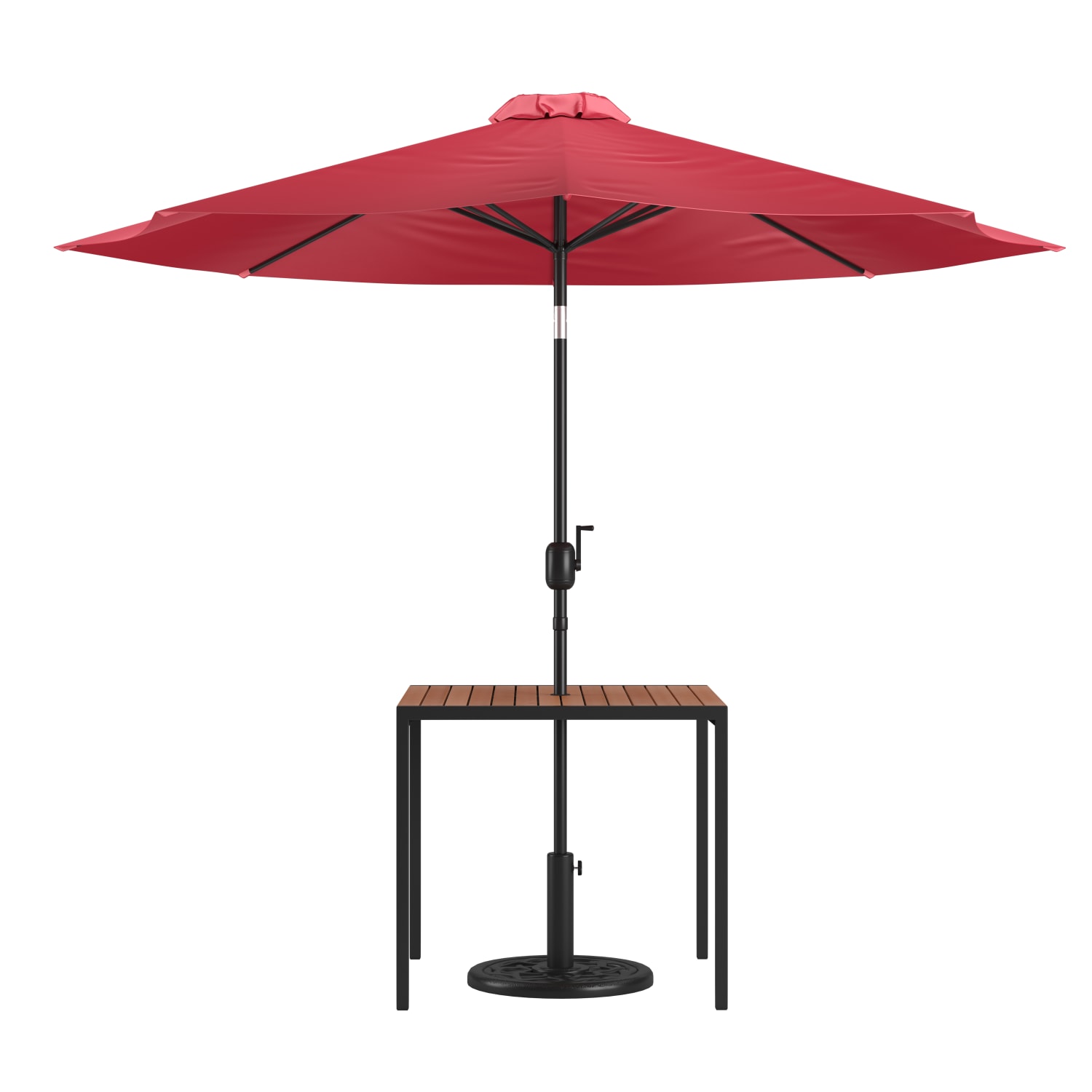 Flash Furniture Lark 3-Piece Outdoor Patio Table Set, 29-1/2inH x 35-1/4inW x 35-1/4inD, Red - Image 3
