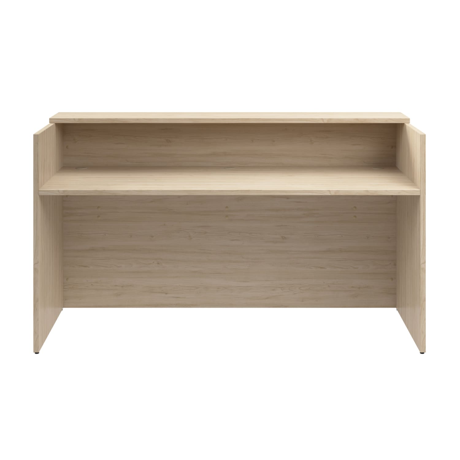 Bush Business Furniture Arrive 72inW Reception Desk With Shelf, Natural Elm, Standard Delivery - Image 3