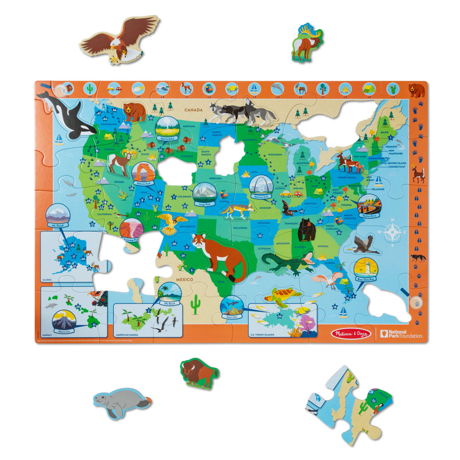 Melissa & Doug National Parks Floor Puzzle U.S.A. Park Map - Image 4