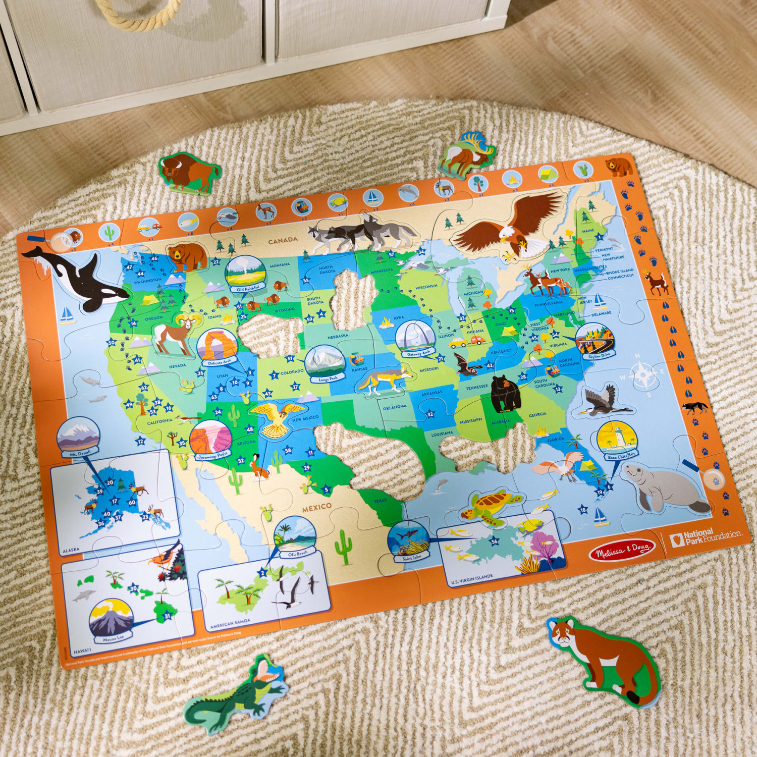 Melissa & Doug National Parks Floor Puzzle U.S.A. Park Map - Image 6